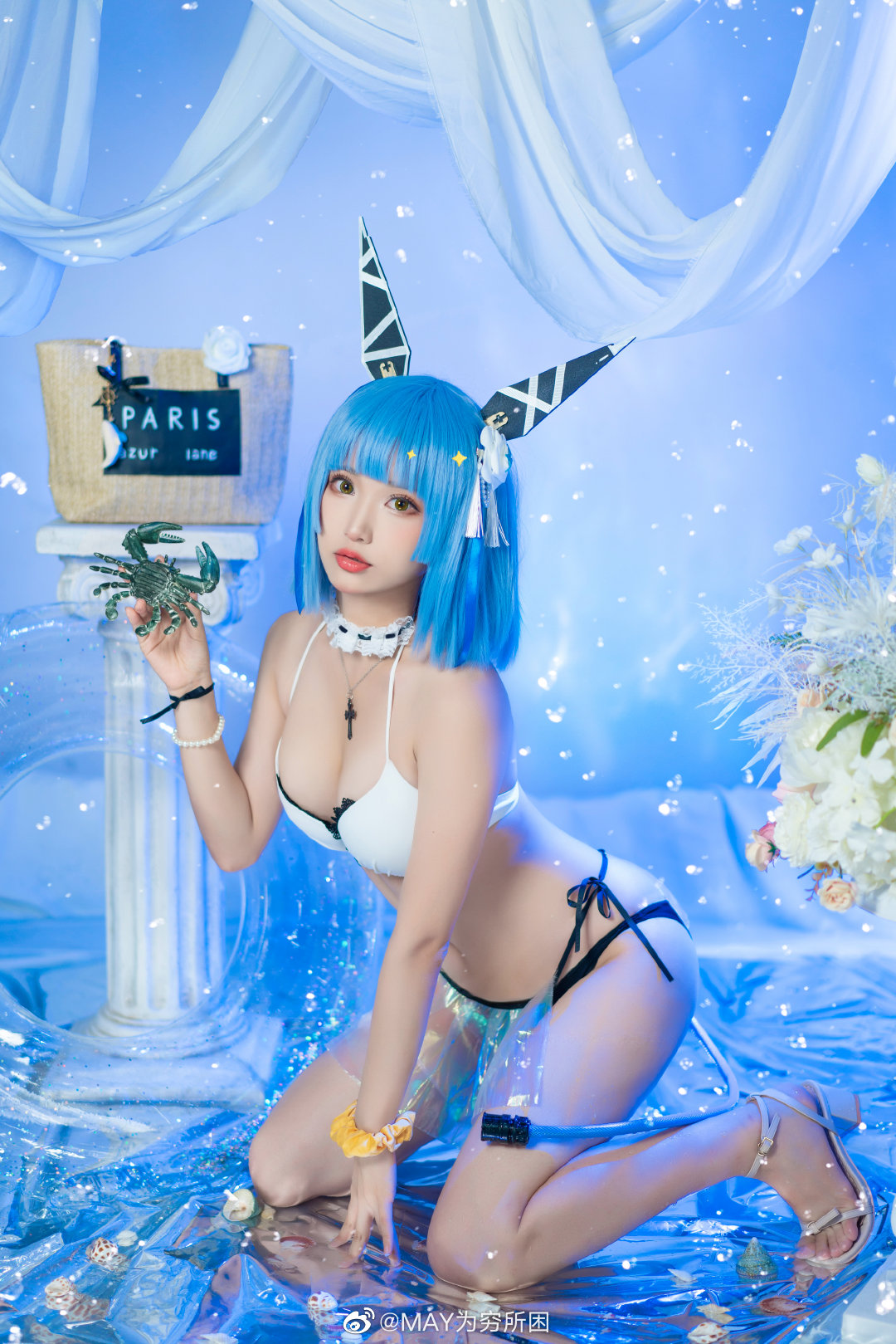 [COS]“一起游泳吗？请稍等，加斯科涅需要准备游泳圈…” 碧蓝航线 ✨加斯科涅 Gascogne @MAY为穷所困 COSPLAY-第1张