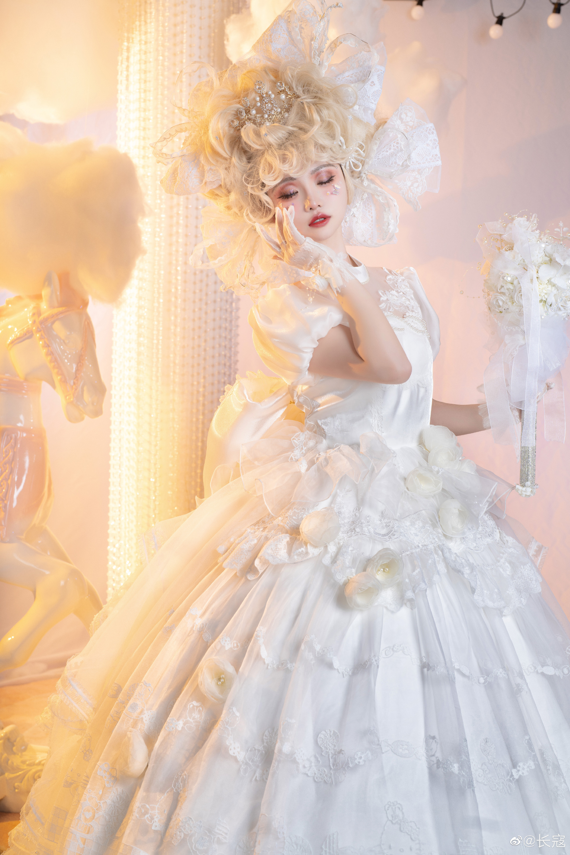 LOLITA ??‍♀️✨妖精的云端游乐园✨??‍♀️ 凯蒂猫纯白花嫁@长寇 LOLITA-第2张