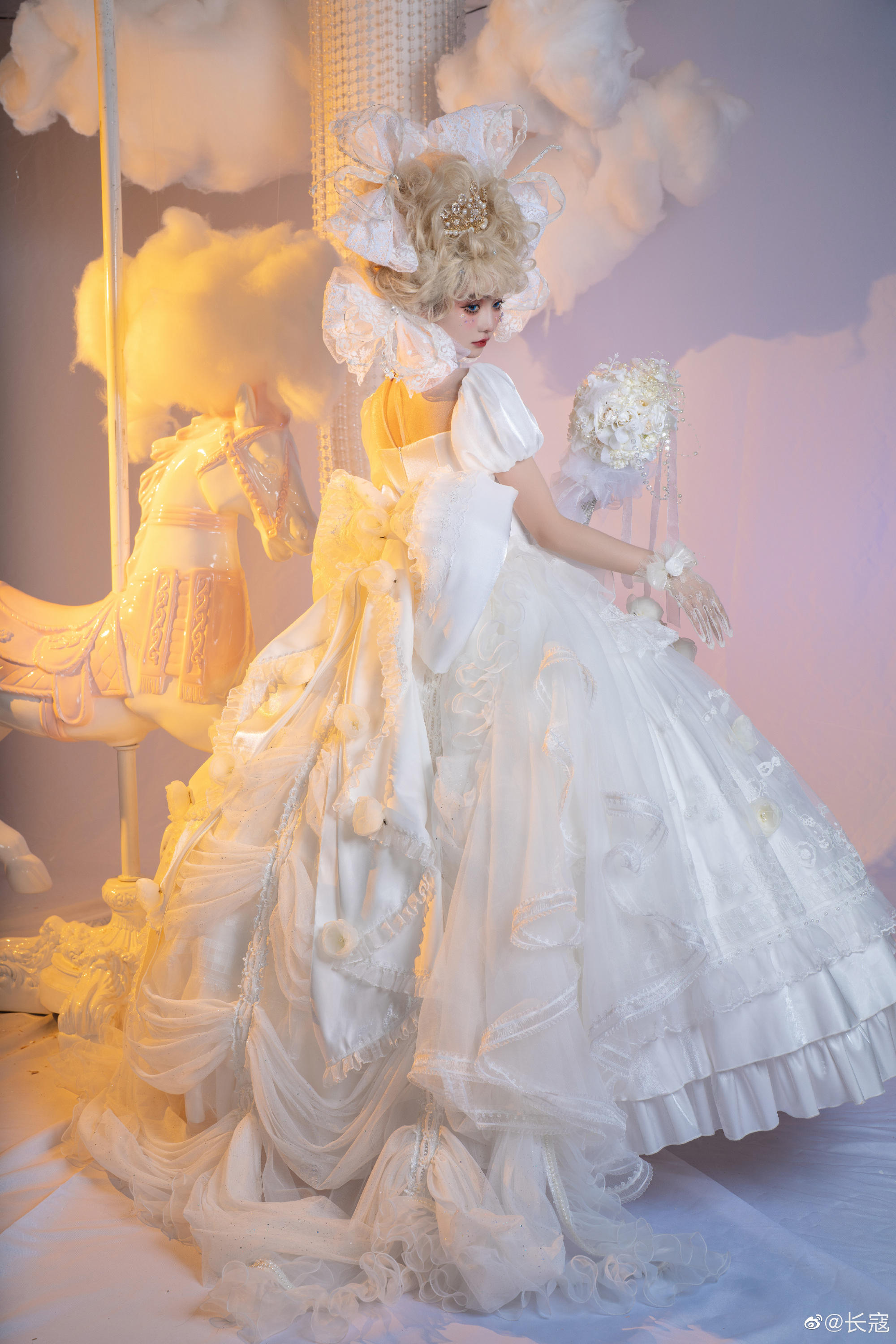 LOLITA ??‍♀️✨妖精的云端游乐园✨??‍♀️ 凯蒂猫纯白花嫁@长寇-唯美女生