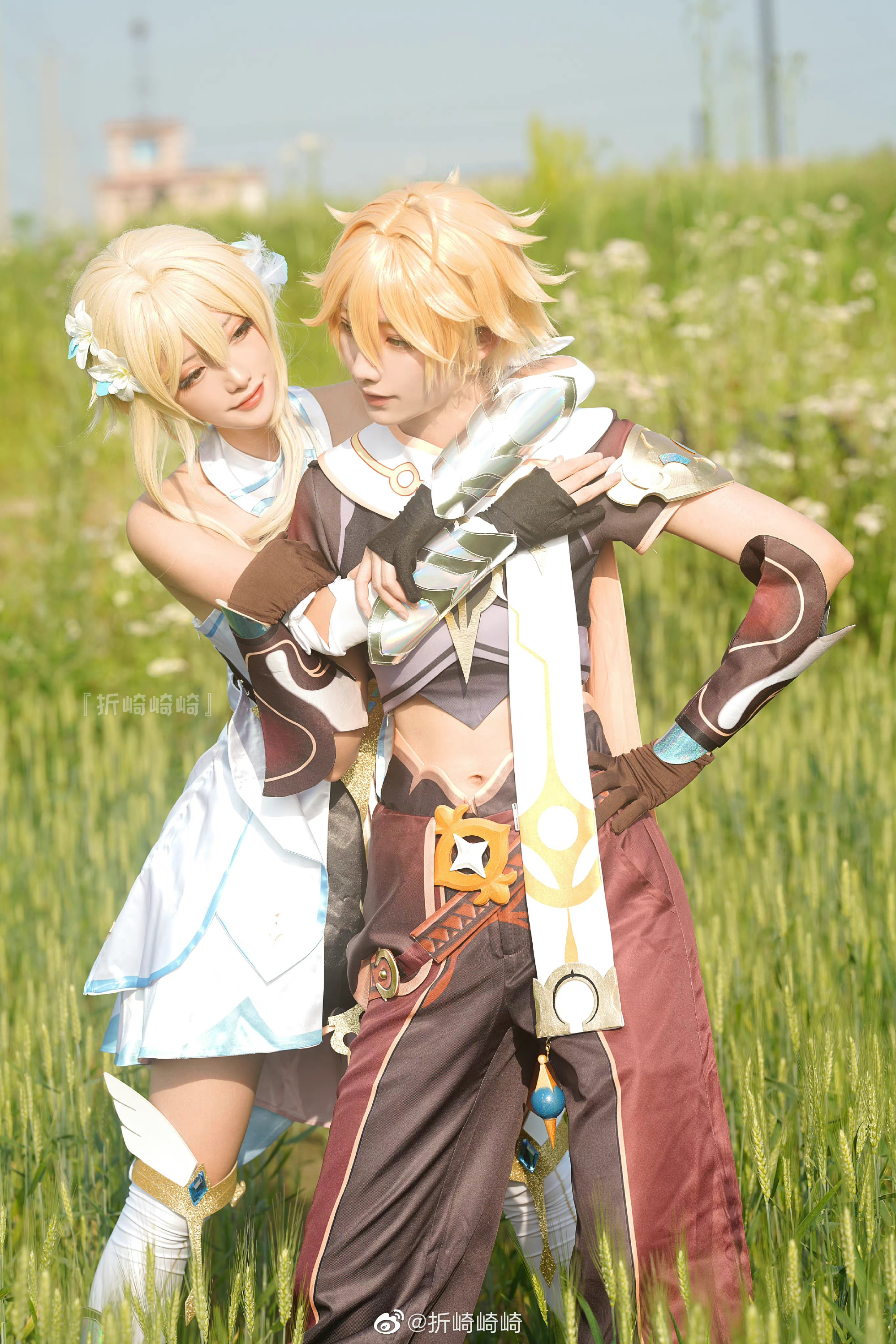 【COS】我们终将重逢，在旅途的终点再见吧 原神 空@清明明今天还是很喜欢喻文州  荧@折崎崎崎 COSPLAY-第9张