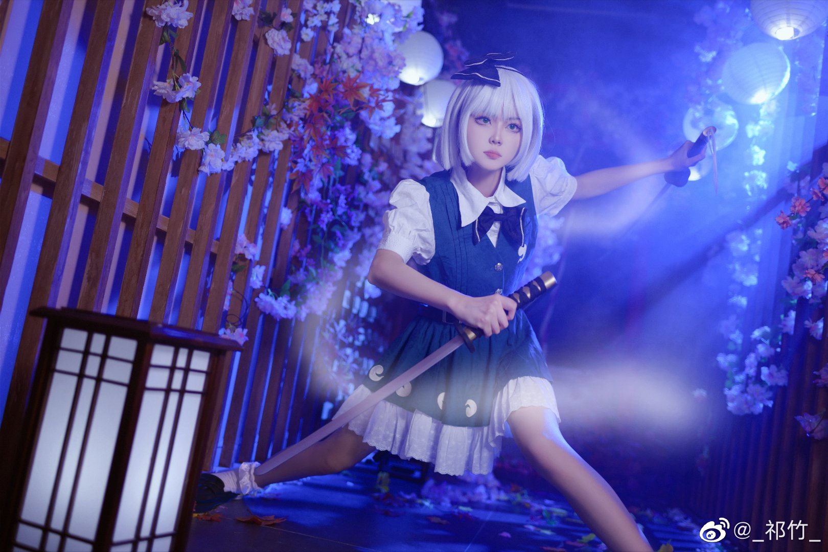 【COS】半人半灵的庭师 东方project 魂魄妖梦正片@_祁竹_ COSPLAY-第5张