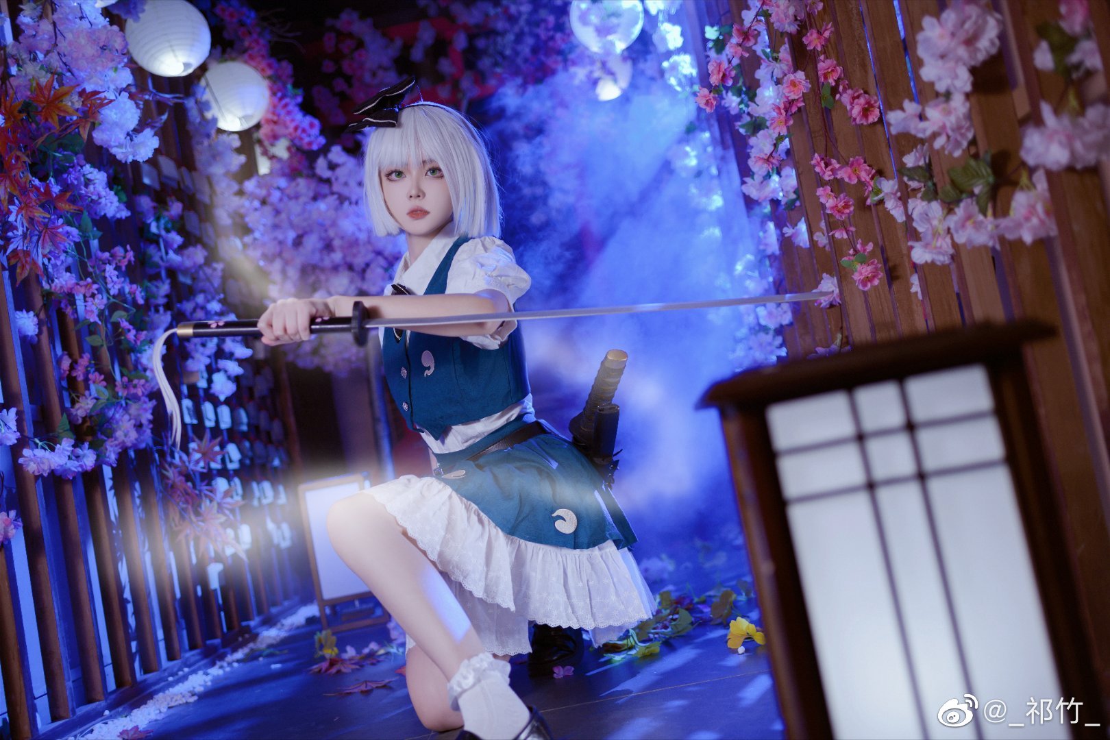 【COS】半人半灵的庭师 东方project 魂魄妖梦正片@_祁竹_ COSPLAY-第8张