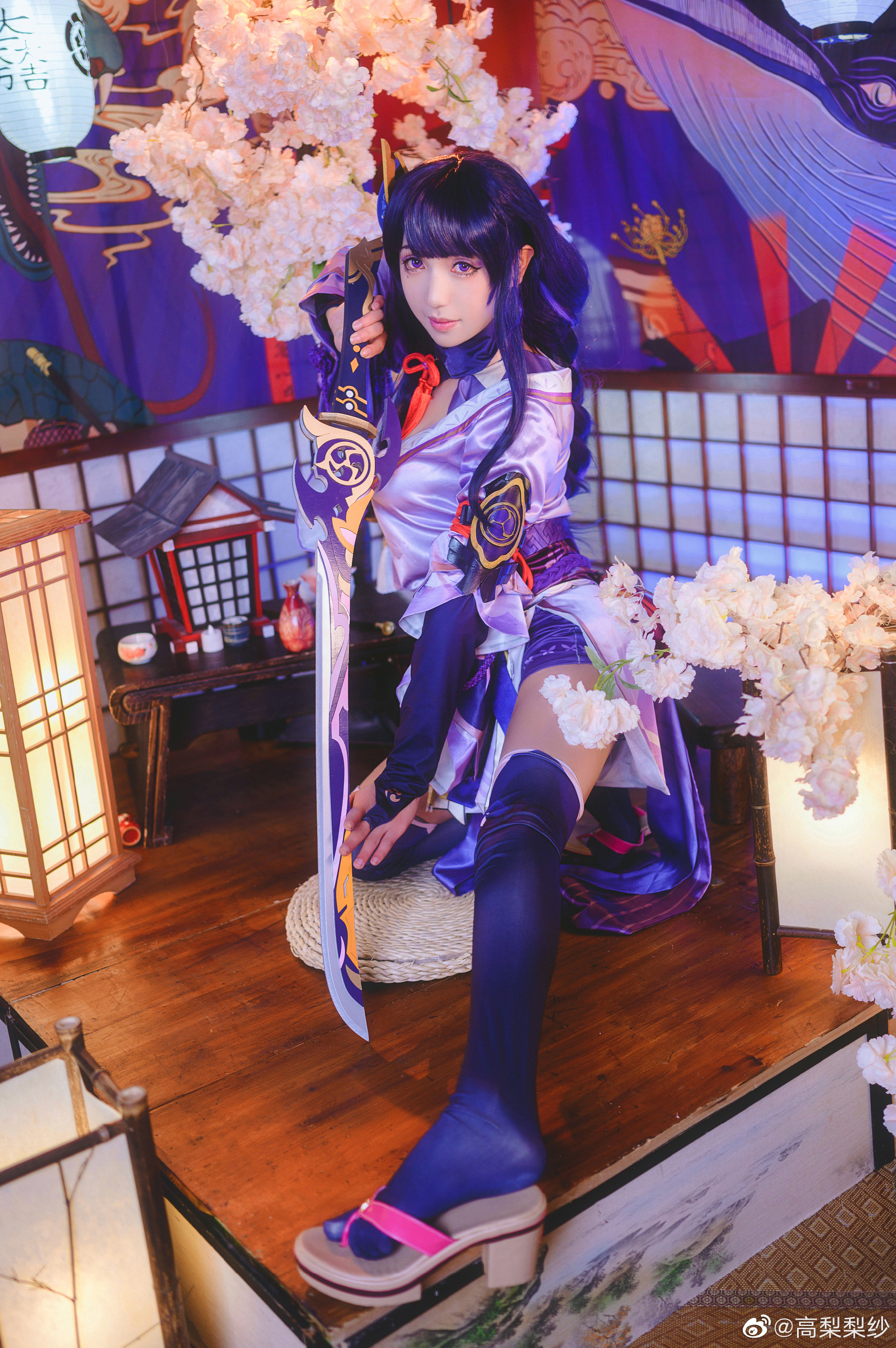 【COS】不用担心，遇到危险，我会出手的。 原神  雷电将军@高梨梨纱 COSPLAY-第1张