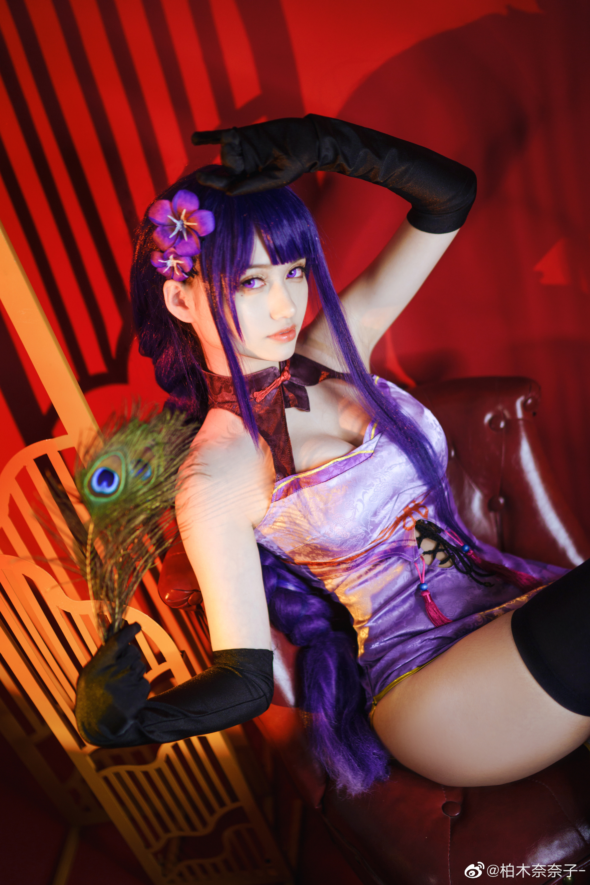 【COS】原神 雷电将军 同人旗袍cos@柏木奈奈子- COSPLAY-第3张