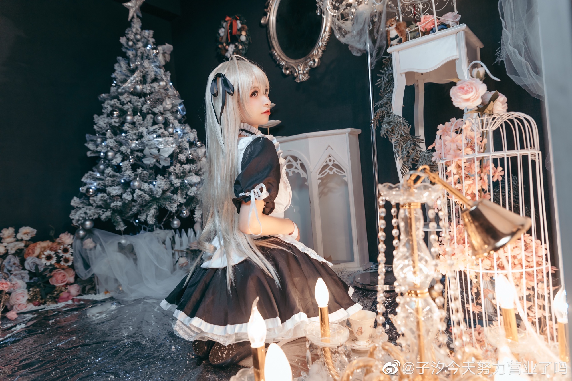 【COS】?圣诞快乐！今晚就和穹妹一起在家过节好吗 缘之空 穹妹@子汐今天努力营业了吗 COSPLAY-第1张