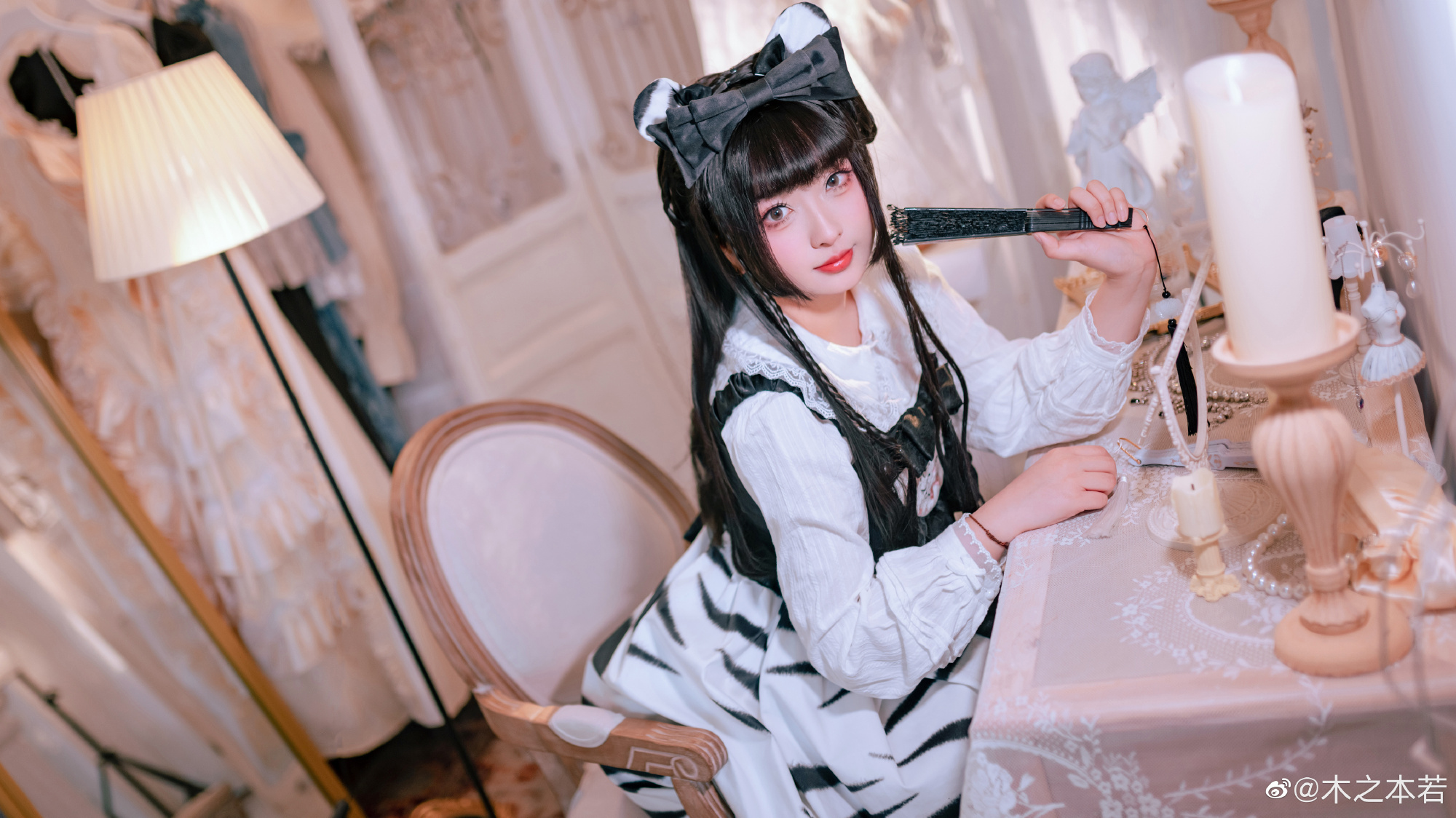 图片[1]-【lolita装扮】少女写真 祝大家白色情人节快乐啦 @木之本若-米哈社