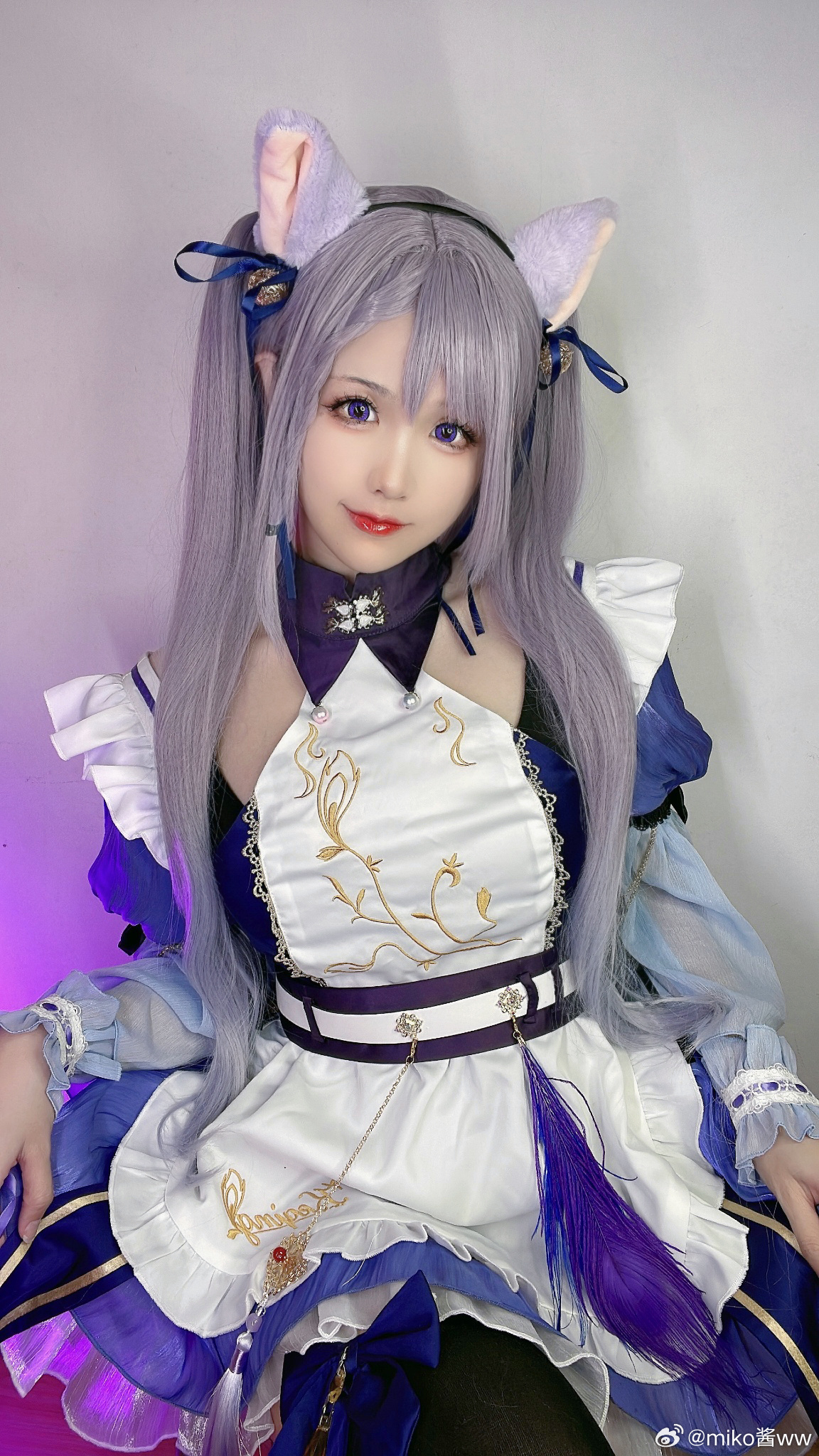原神 刻晴 今天是女仆刻晴猫猫为您服务哦🐈‍⬛@miko酱ww COSPLAY-第4张