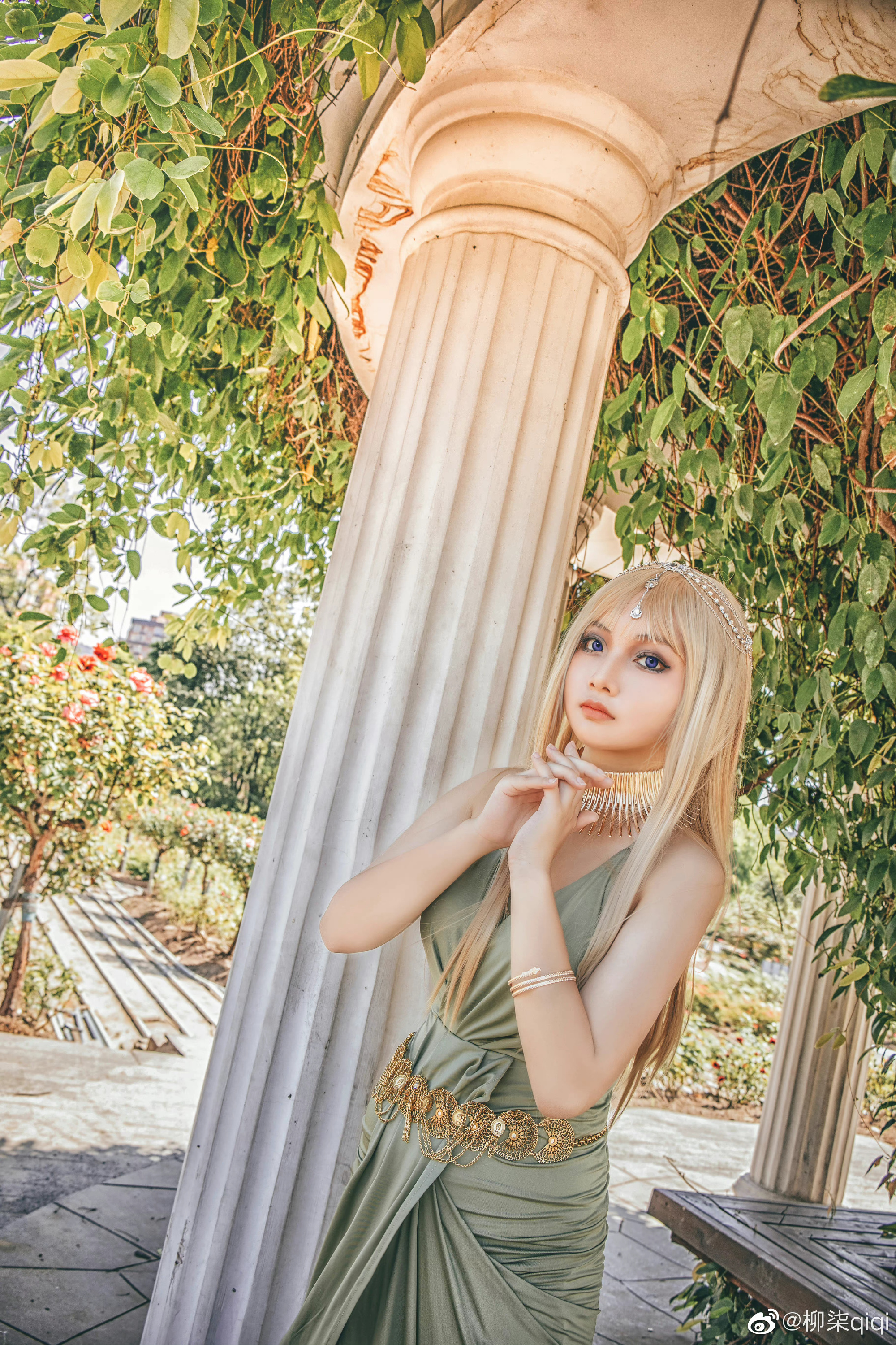 【COS】埃及的众神，请听到我的祈求  砂与海之歌 法老王的宠妃@柳柒qiqi COSPLAY-第5张