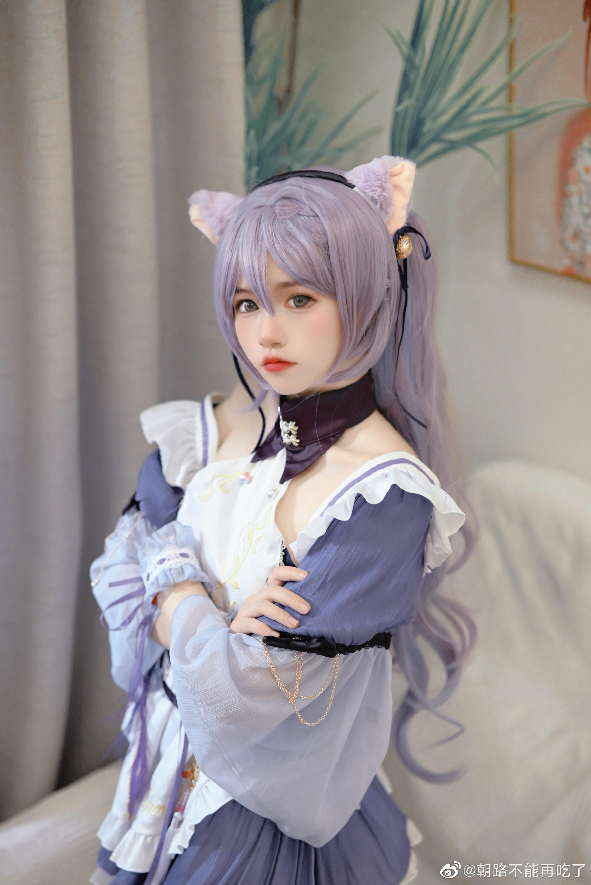 【COS正片】是你的傲娇女仆猫猫吗？ 原神 刻晴 女仆装@朝路不能再吃了 COSPLAY-第3张