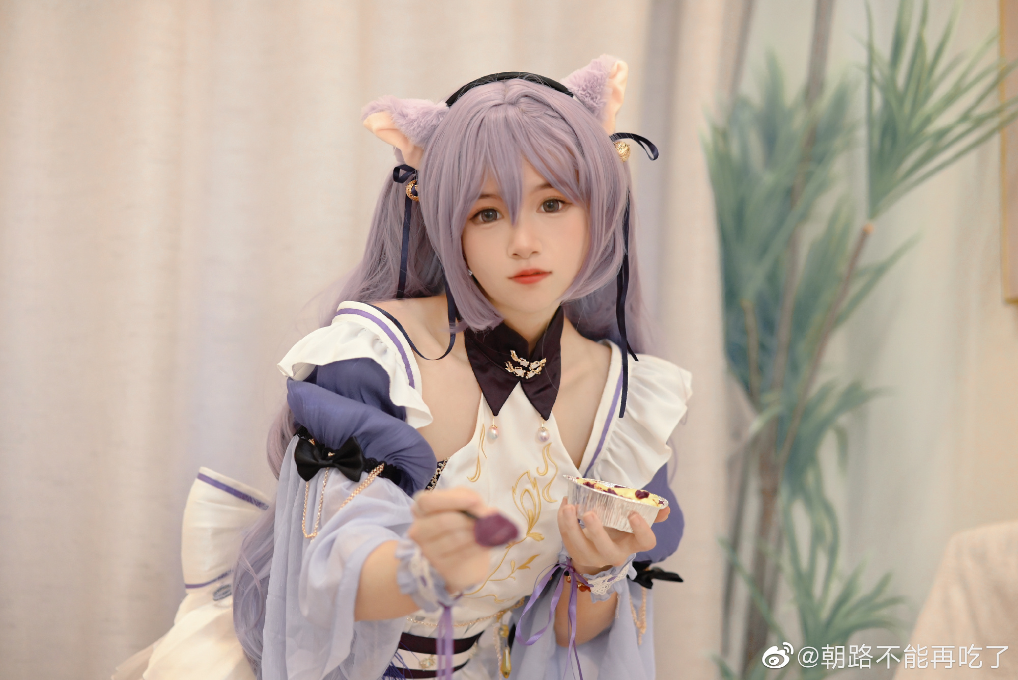 【COS正片】是你的傲娇女仆猫猫吗？ 原神 刻晴 女仆装@朝路不能再吃了 COSPLAY-第2张