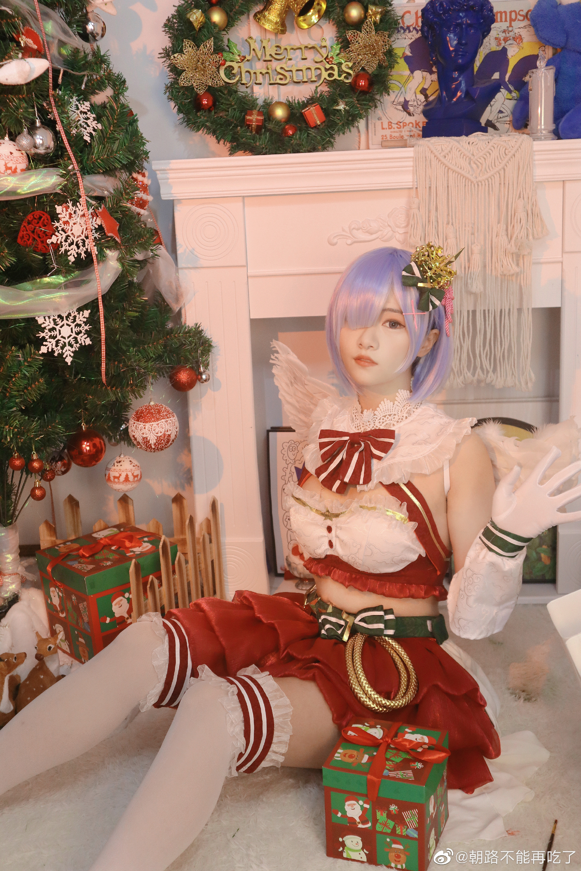蕾姆圣诞节🎄的cos 蕾姆@朝路不能再吃了 COSPLAY-第4张