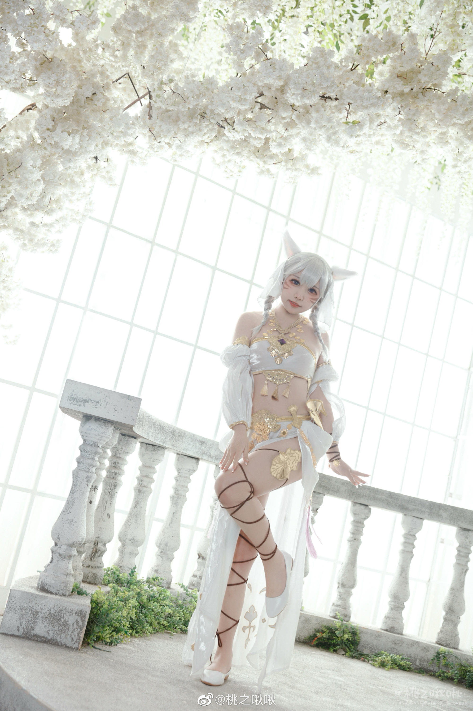最终幻想14 萨维奈舞娘·无暇白ver.@桃之啾啾 COSPLAY-第9张