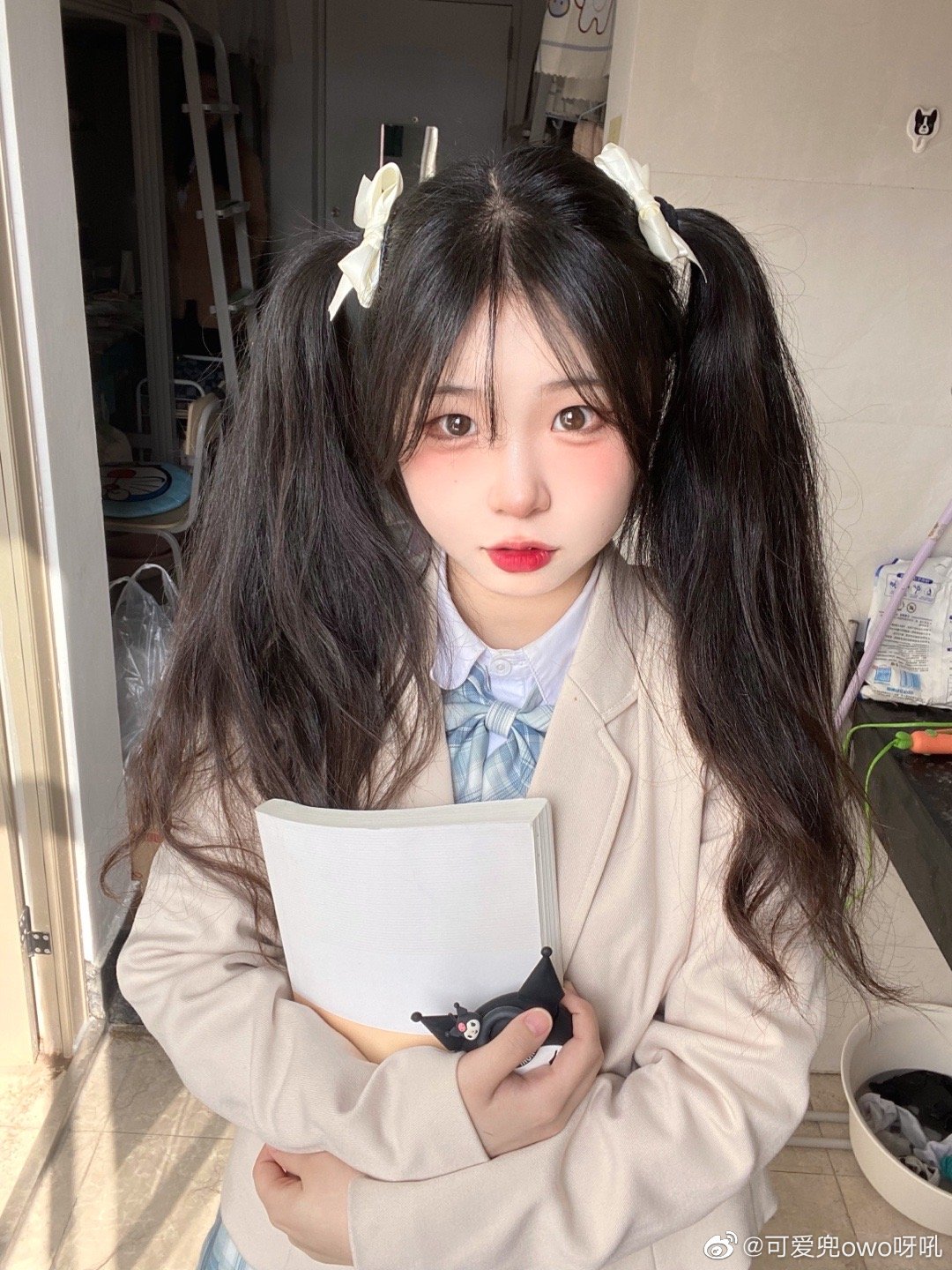 双马尾yyds！就算穿的是jk制服，也好有小偶像的感觉哦！@可爱兜owo呀吼 JK-第8张