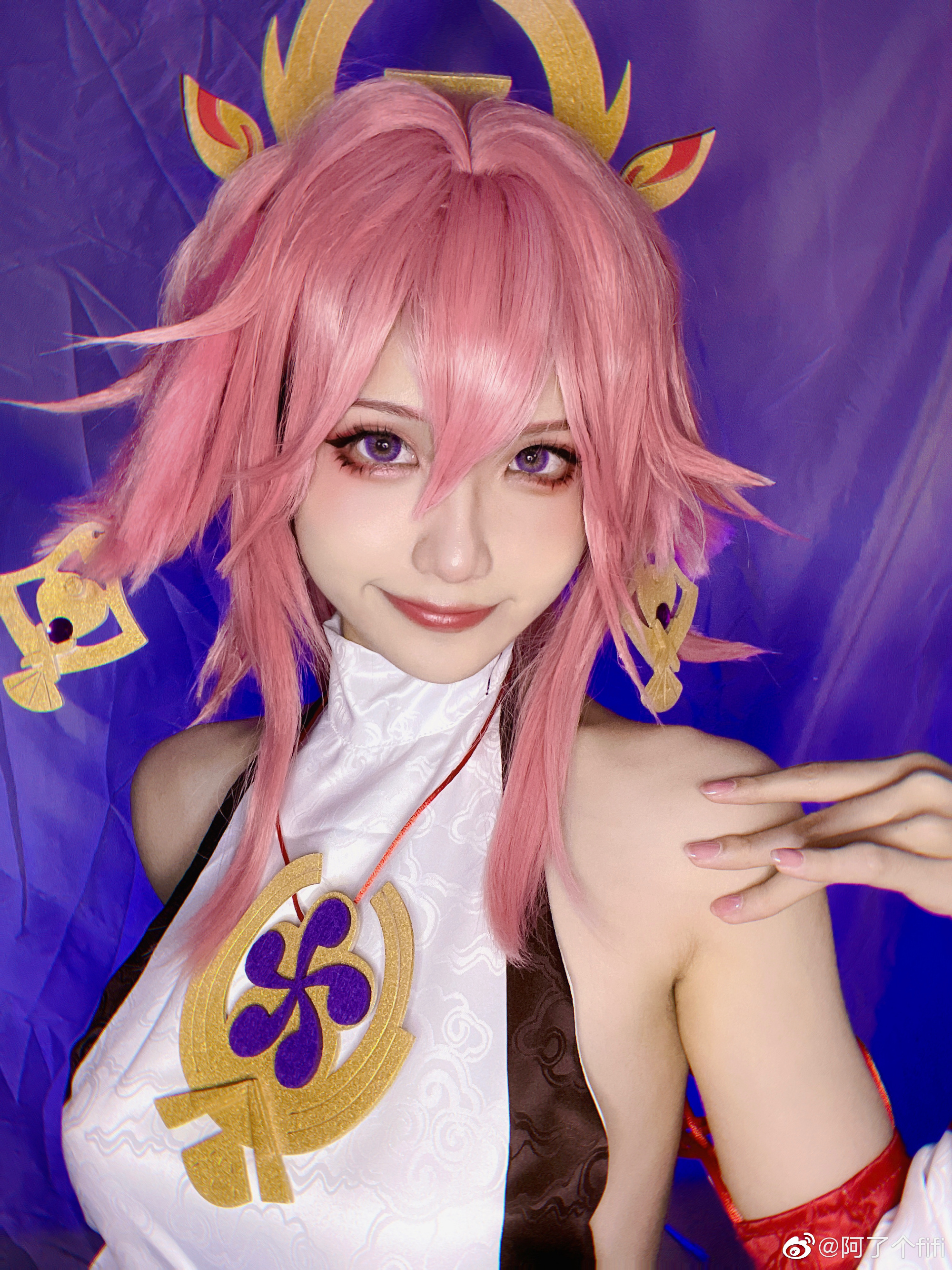 【COS】和我一起说三二一…一二三… 原神 八重神子@阿了个fifi COSPLAY-第2张