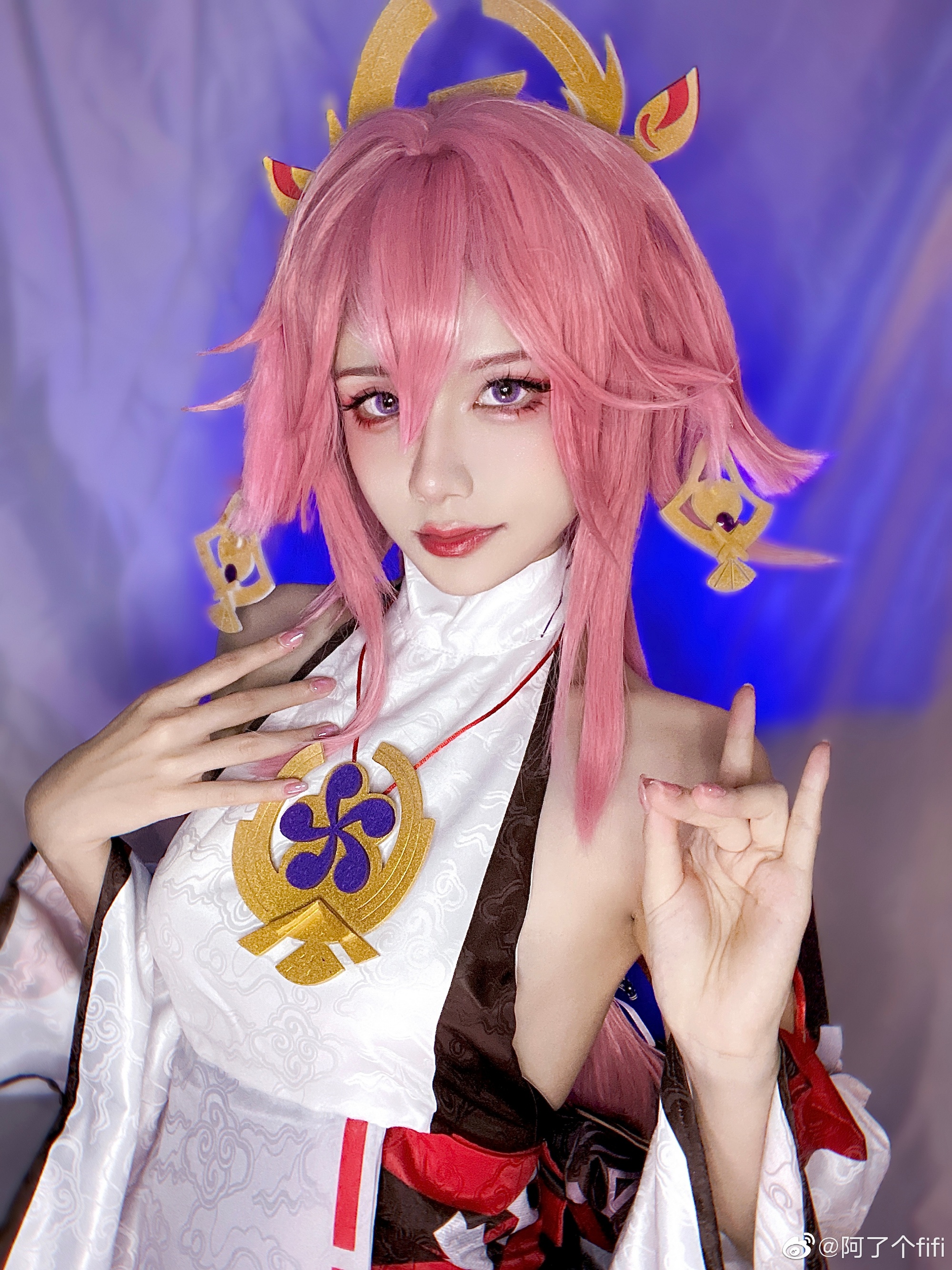 【COS】和我一起说三二一…一二三… 原神 八重神子@阿了个fifi COSPLAY-第5张