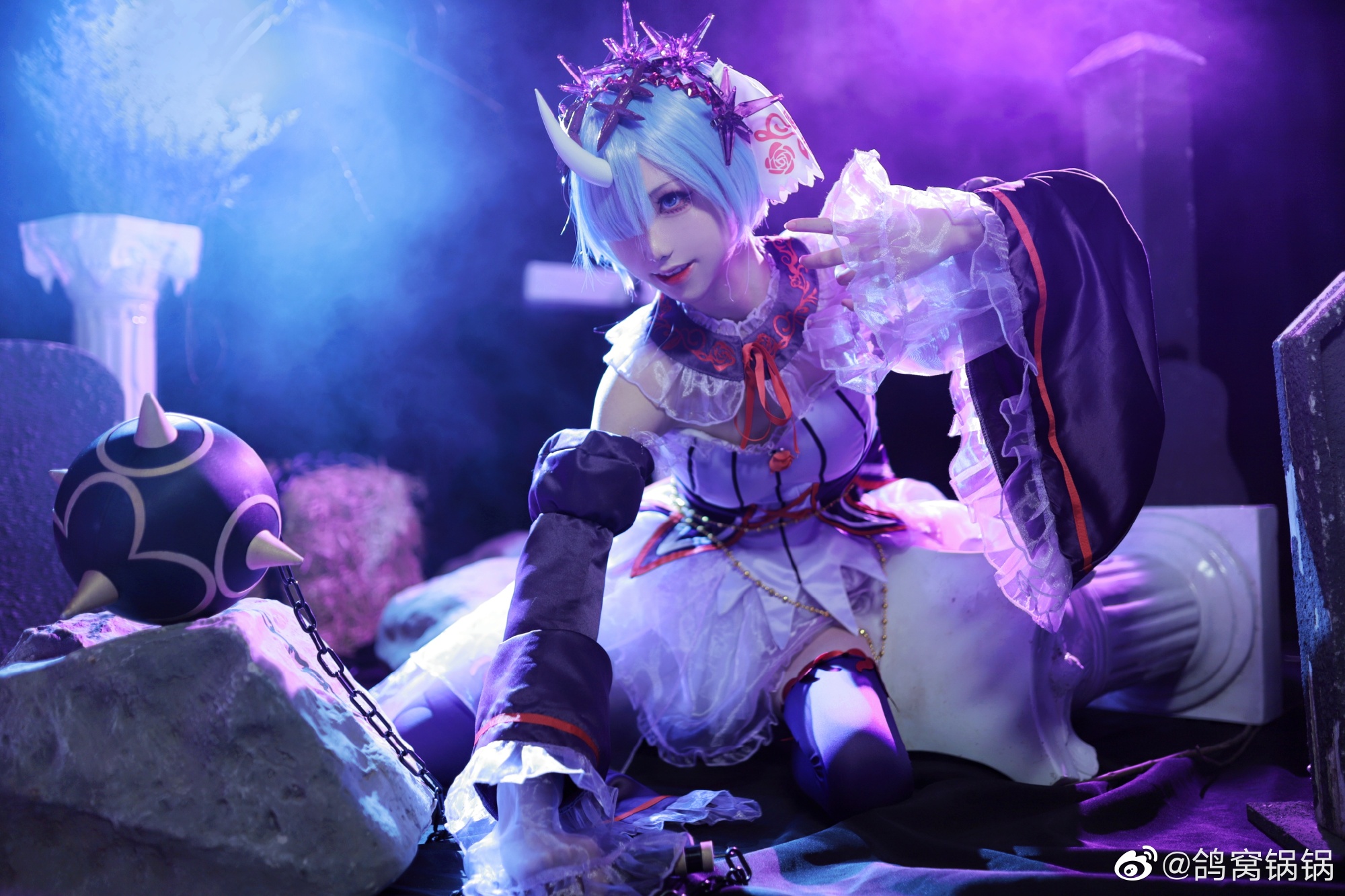 【鬼化蕾姆cos正片】所有的痛苦 由蕾姆一个人承受就好了！@鸽窝锅锅 COSPLAY-第1张