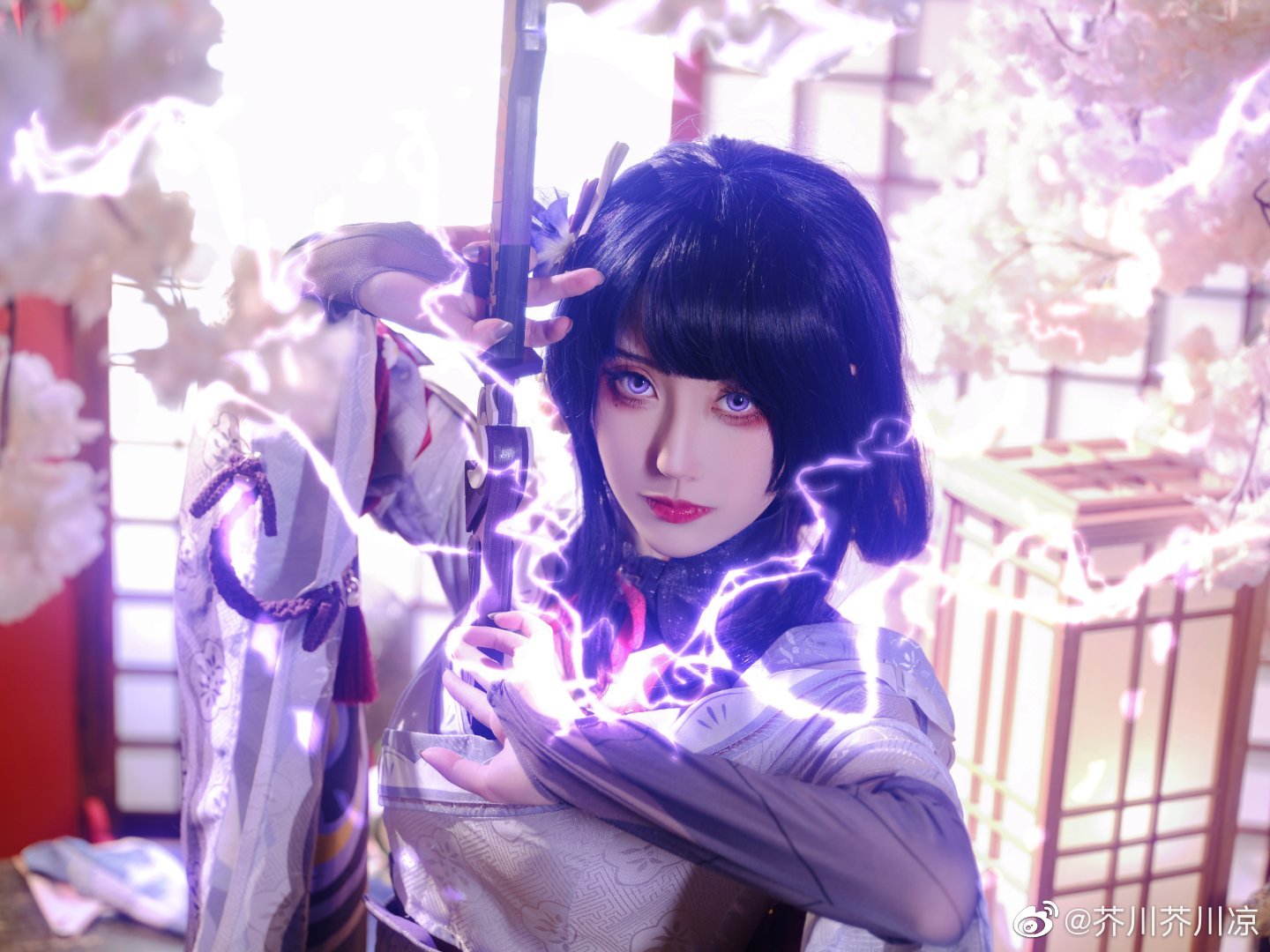 【COS】不用担心，遇到危险，我会出手的。 原神 雷电将军@芥川芥川凉 八重神子@樱苒苒 COSPLAY-第5张