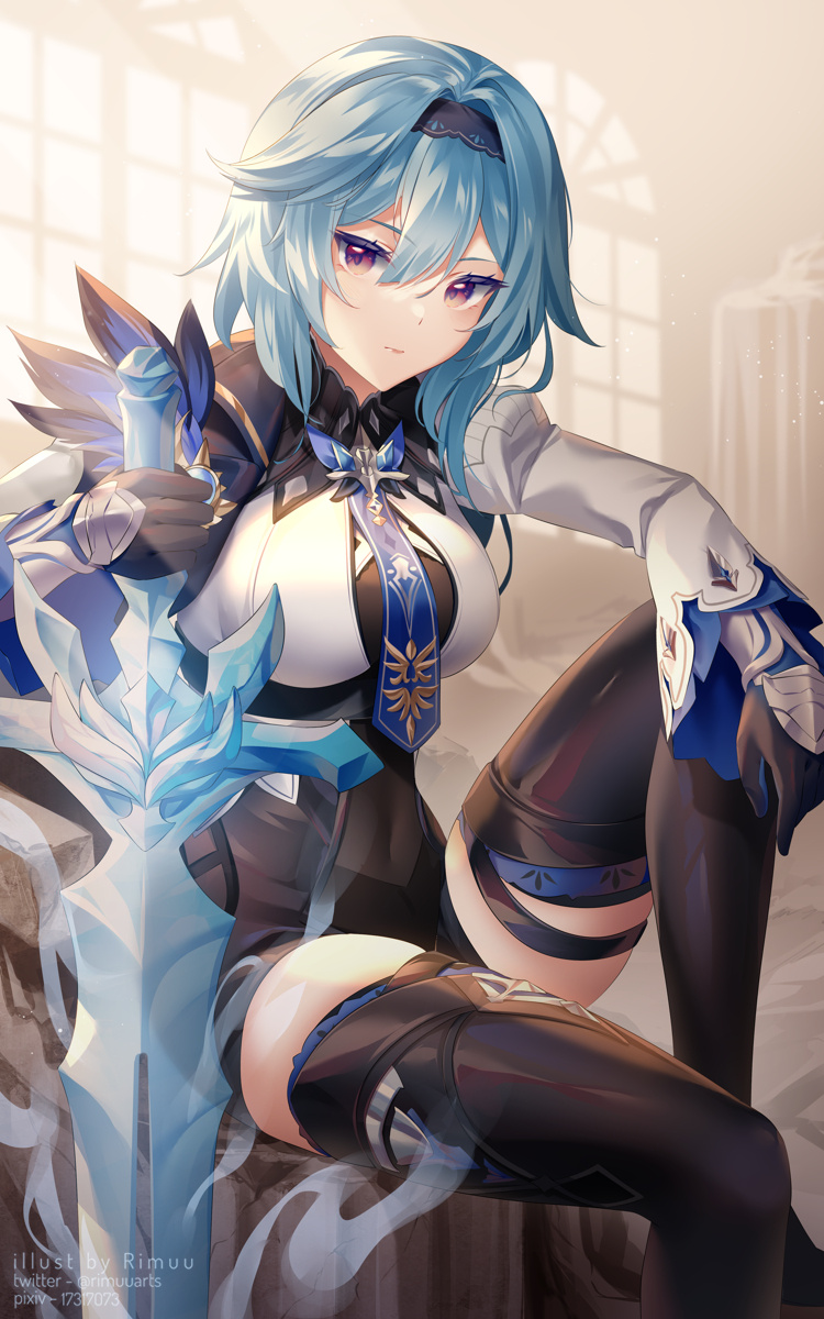 【P站美图】诱惑的大腿优菈 原神 优菈·劳伦斯同人插画作品特辑 P站美图-第8张