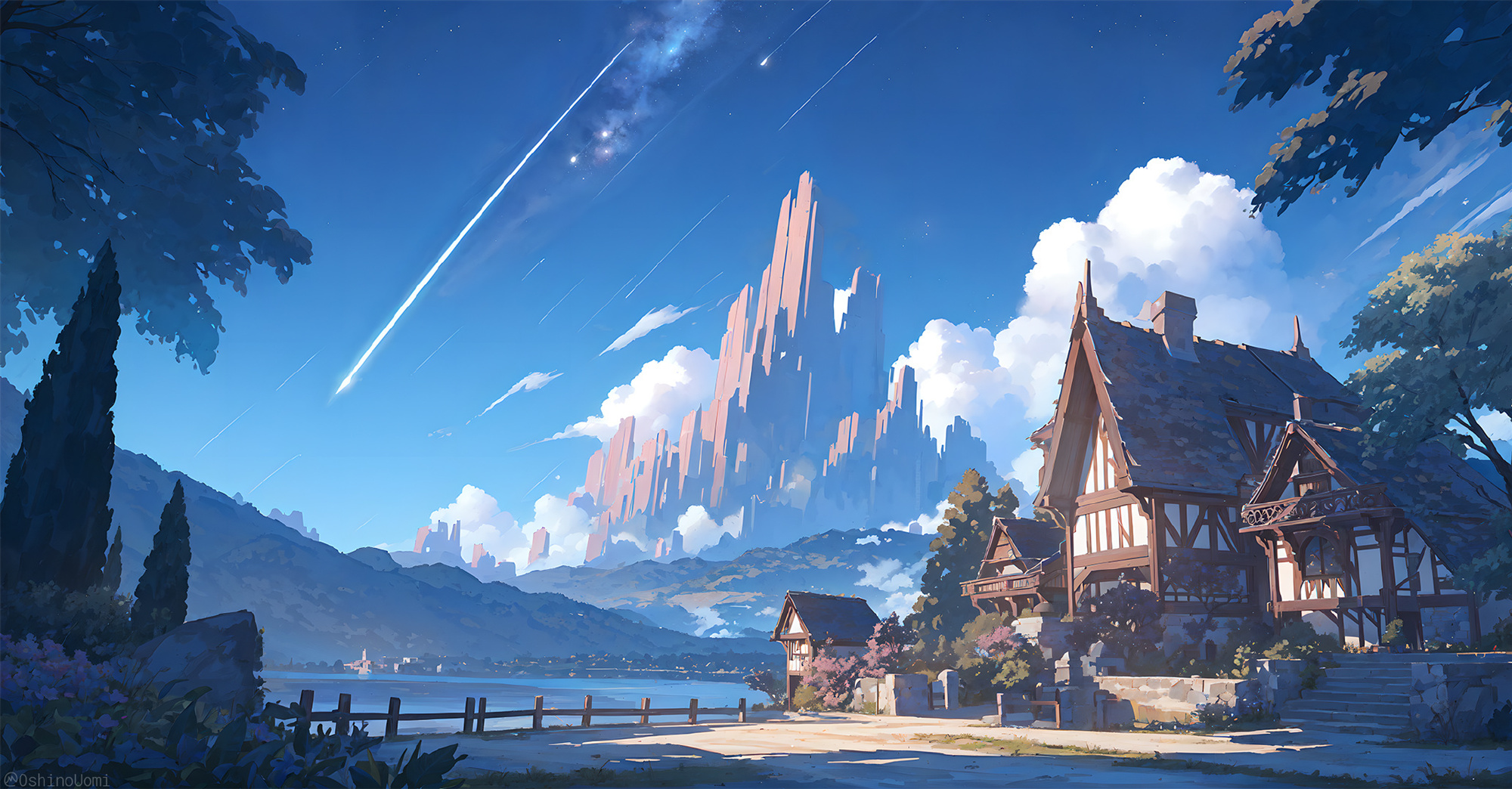 【P站画师】悠然自在，便是我心之所向 日本插画师Uomi的风景美图推荐 P站画师-第13张