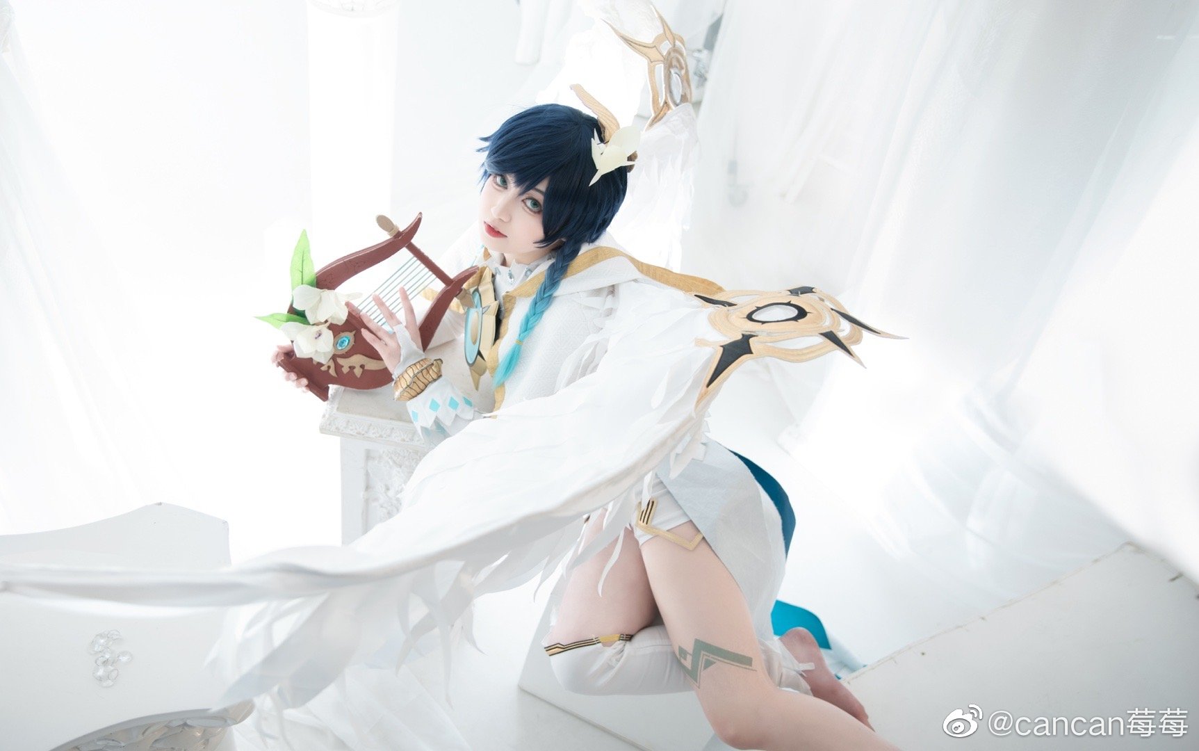 【COS正片】-在你面前的，正是风神巴巴托斯本人 原神 温迪@cancan莓莓 COSPLAY-第6张