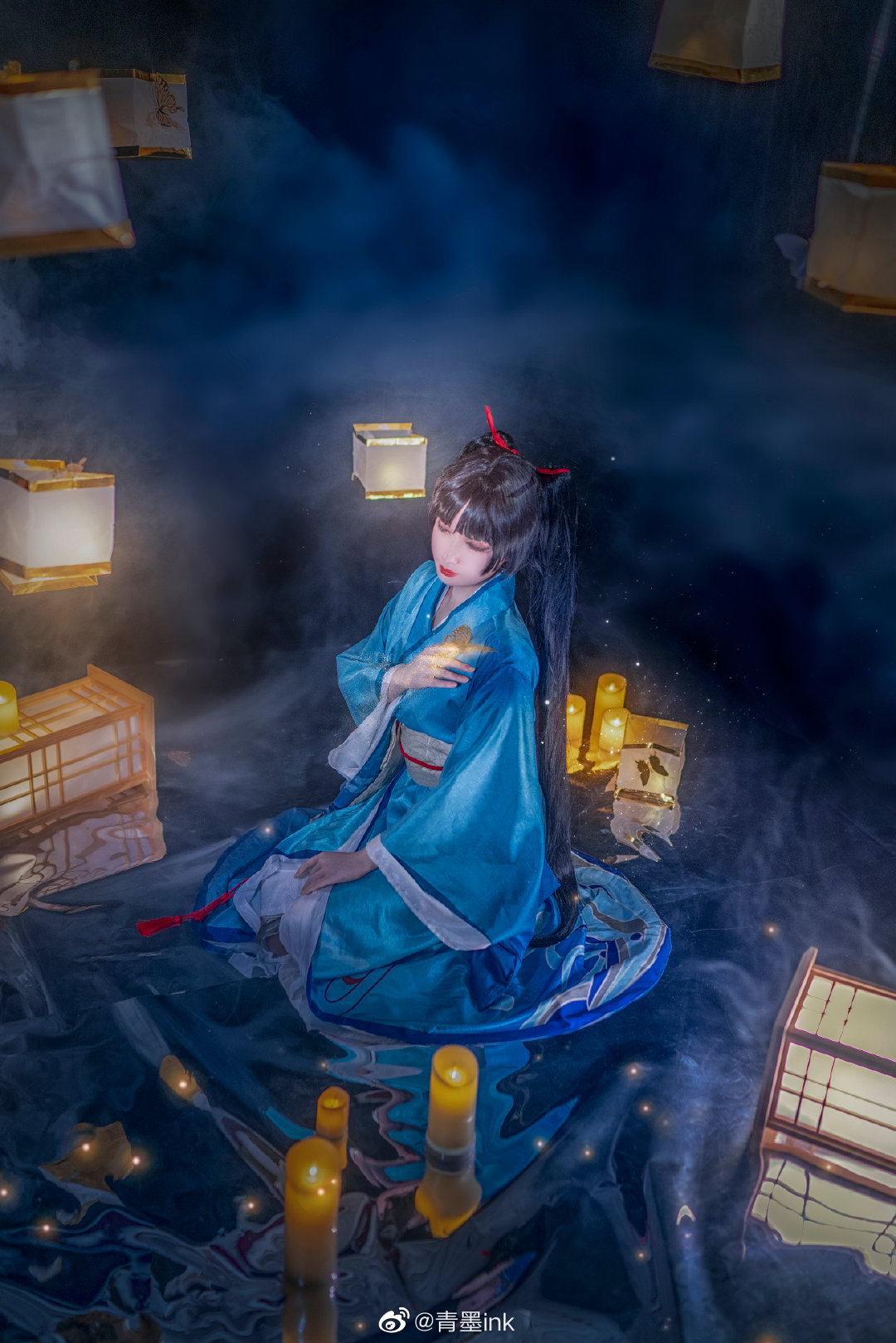 【不知火浴衣cos正片】花朵是否都为悦人耳目而生 阴阳师 不知火@青墨ink COSPLAY-第4张