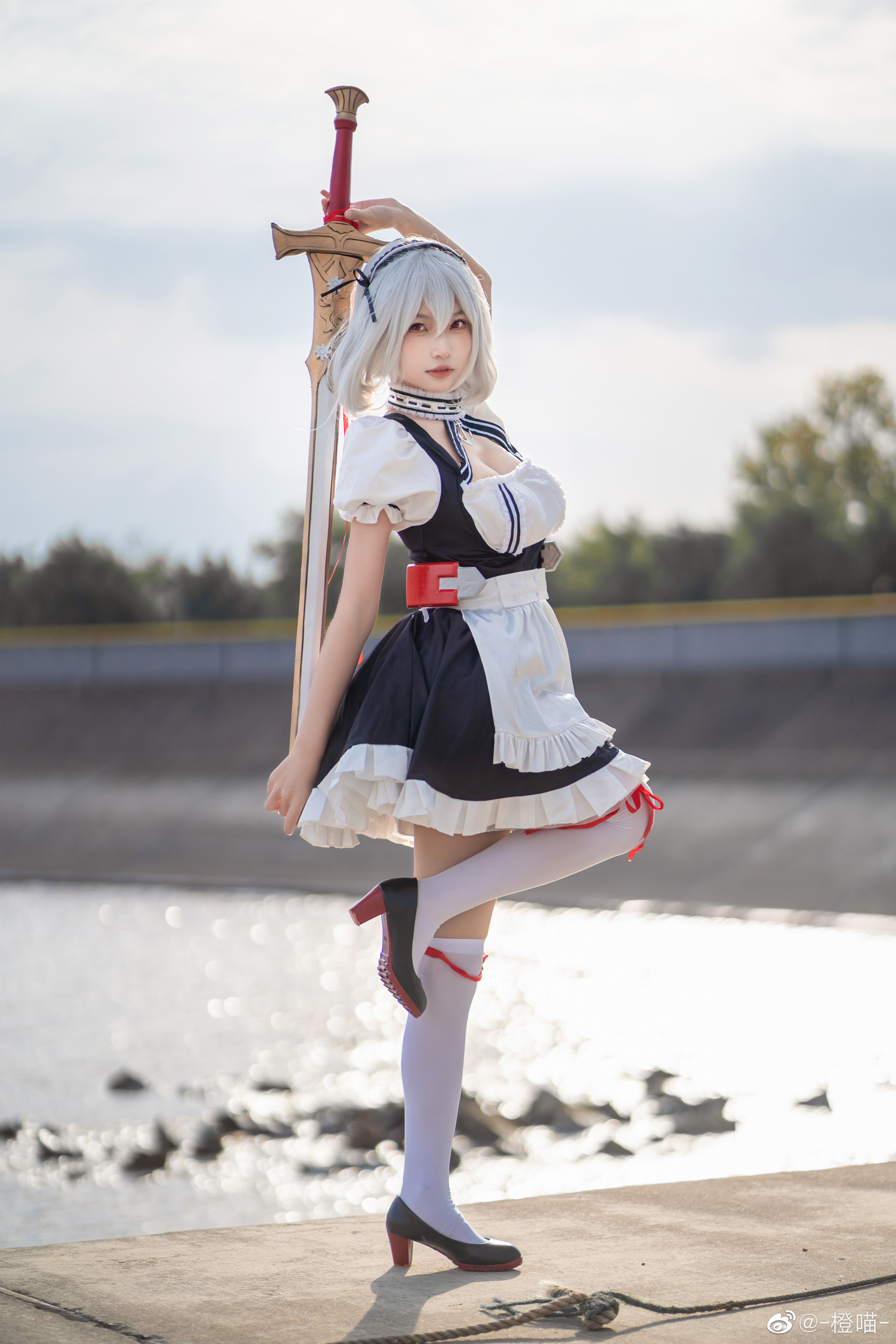 【COS】我喜欢的天狼星，白发红眸女仆就是yyds！ 碧蓝航线 天狼星@-橙喵- COSPLAY-第4张