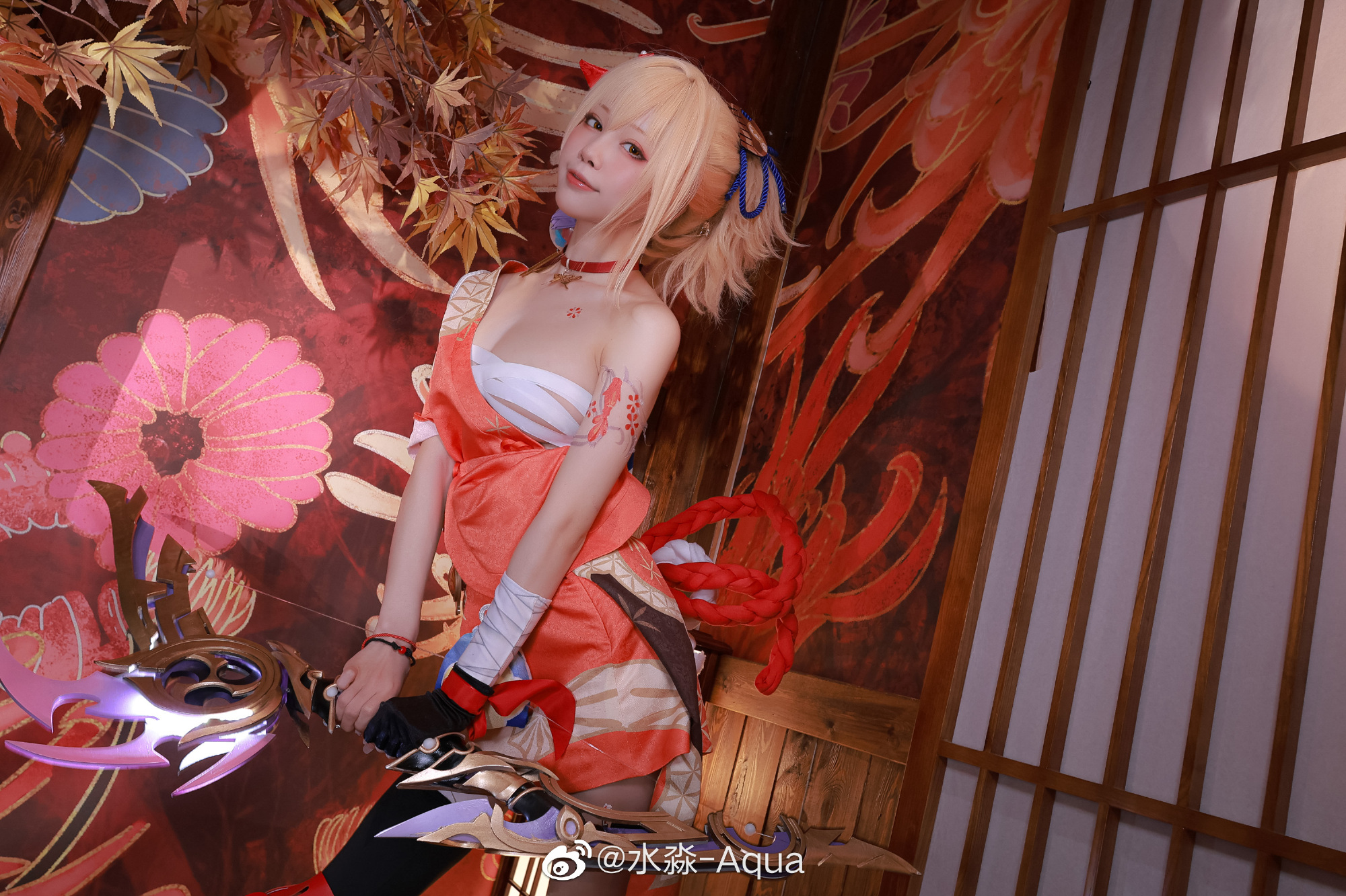 【COS】霞彩焕花火，花火知我愿，我愿入夜空，夜空自甄明。 原神 宵宫@水淼-Aqua COSPLAY-第1张