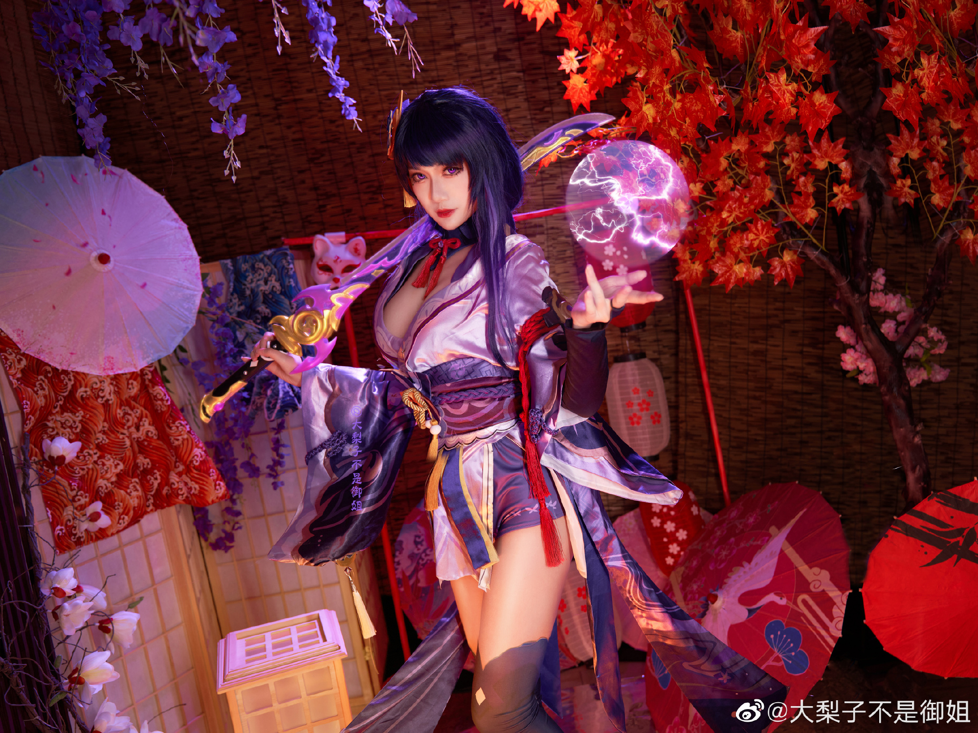 【COS】雷鸣闪电，一瞬即逝。 原神 雷电将军@大梨子不是御姐 原微博@一米八的大梨子 COSPLAY-第4张