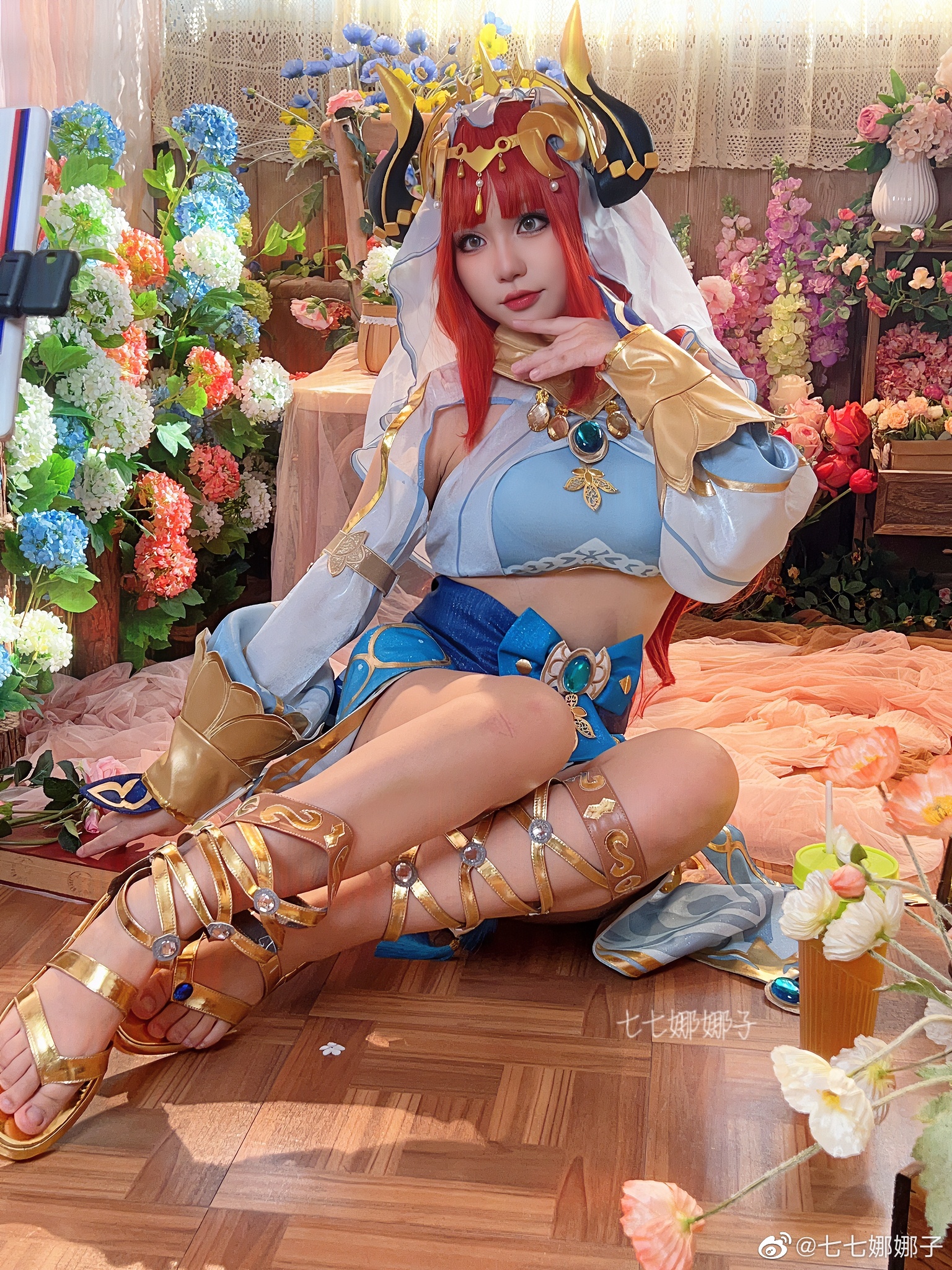 【COS】牛角露腰小短裙  你妮露姐一定行  原神 来看看妮露吧~@七七娜娜子 COSPLAY-第9张