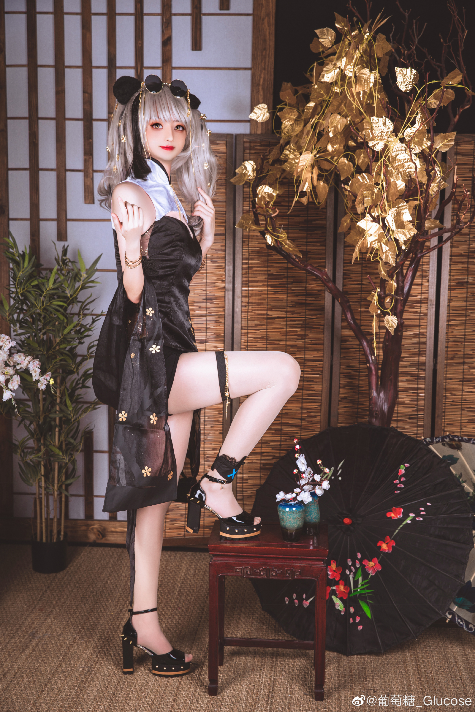 明日方舟 食铁兽 音律联觉旗袍 cos正片@葡萄糖_Glucose COSPLAY-第7张