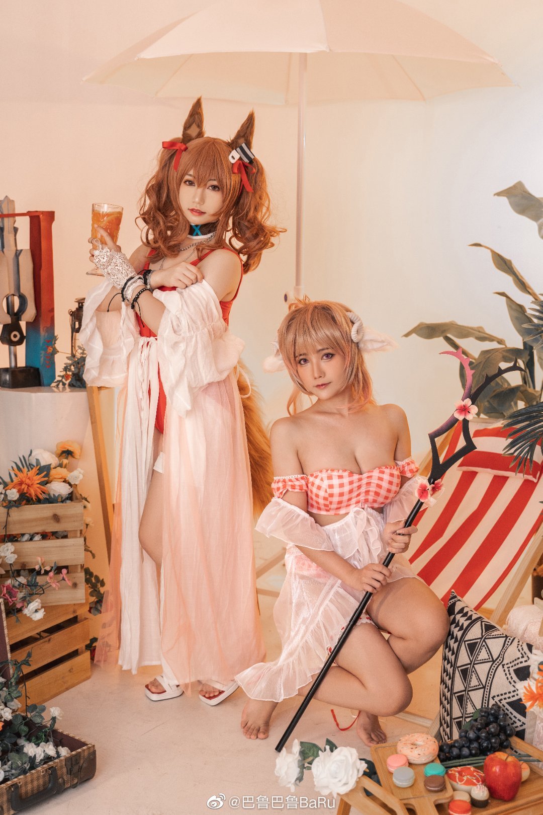 明日方舟 安洁莉娜@赤木婷长  艾雅法拉@巴鲁巴鲁BaRu COSPLAY-第11张