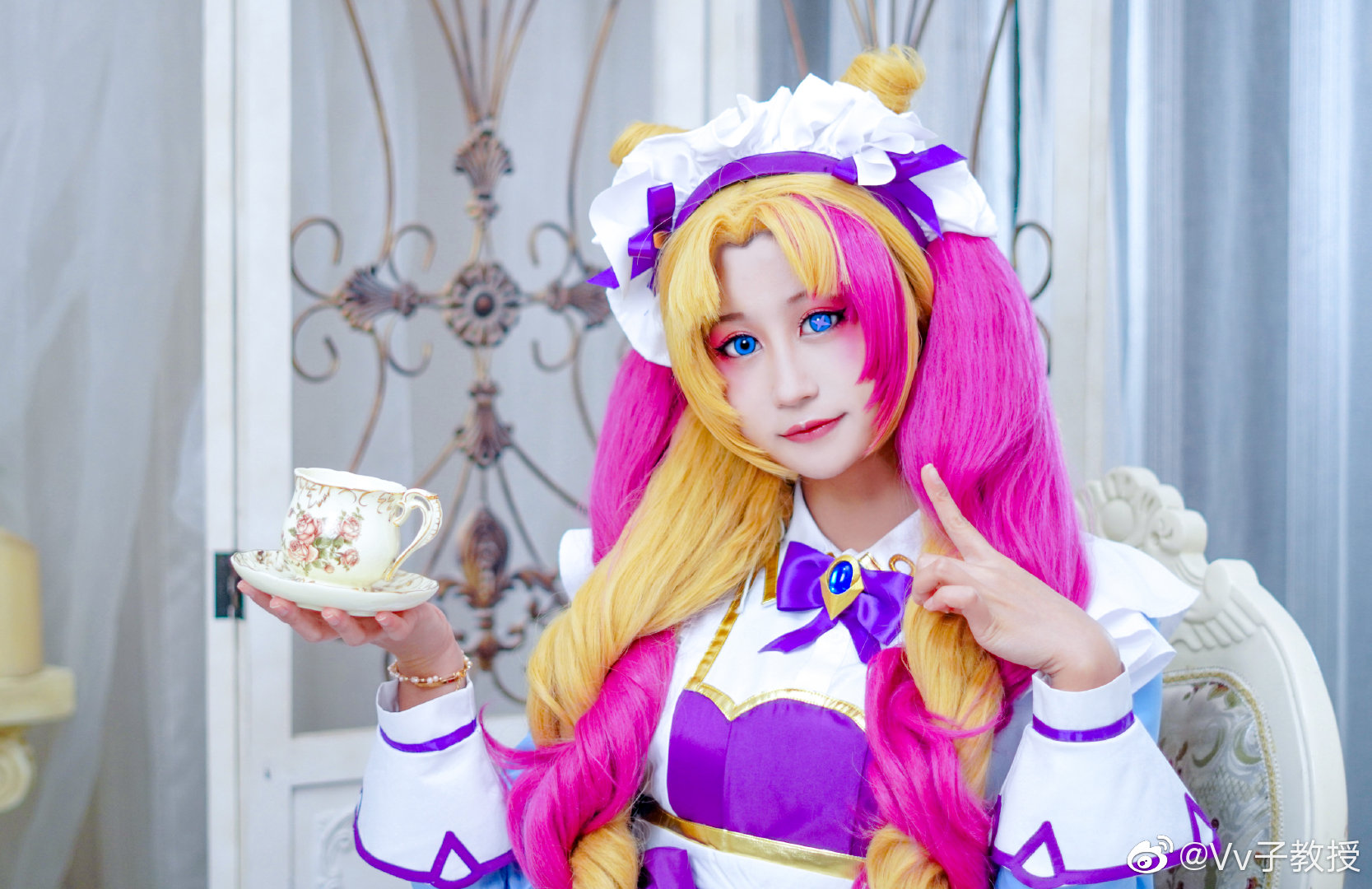 【COS】英雄联盟 灵罗娃娃 · 格温cos 咖啡甜心皮肤@Vv子教授 COSPLAY-第6张