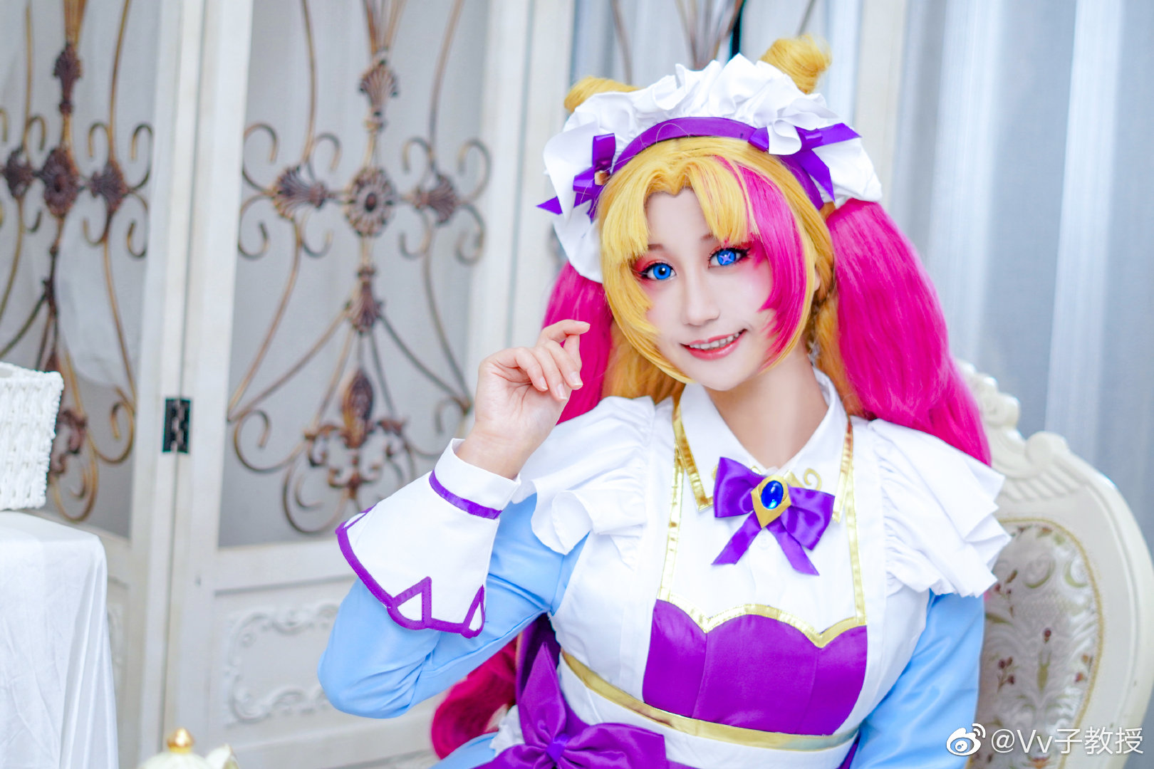 【COS】英雄联盟 灵罗娃娃 · 格温cos 咖啡甜心皮肤@Vv子教授 COSPLAY-第1张