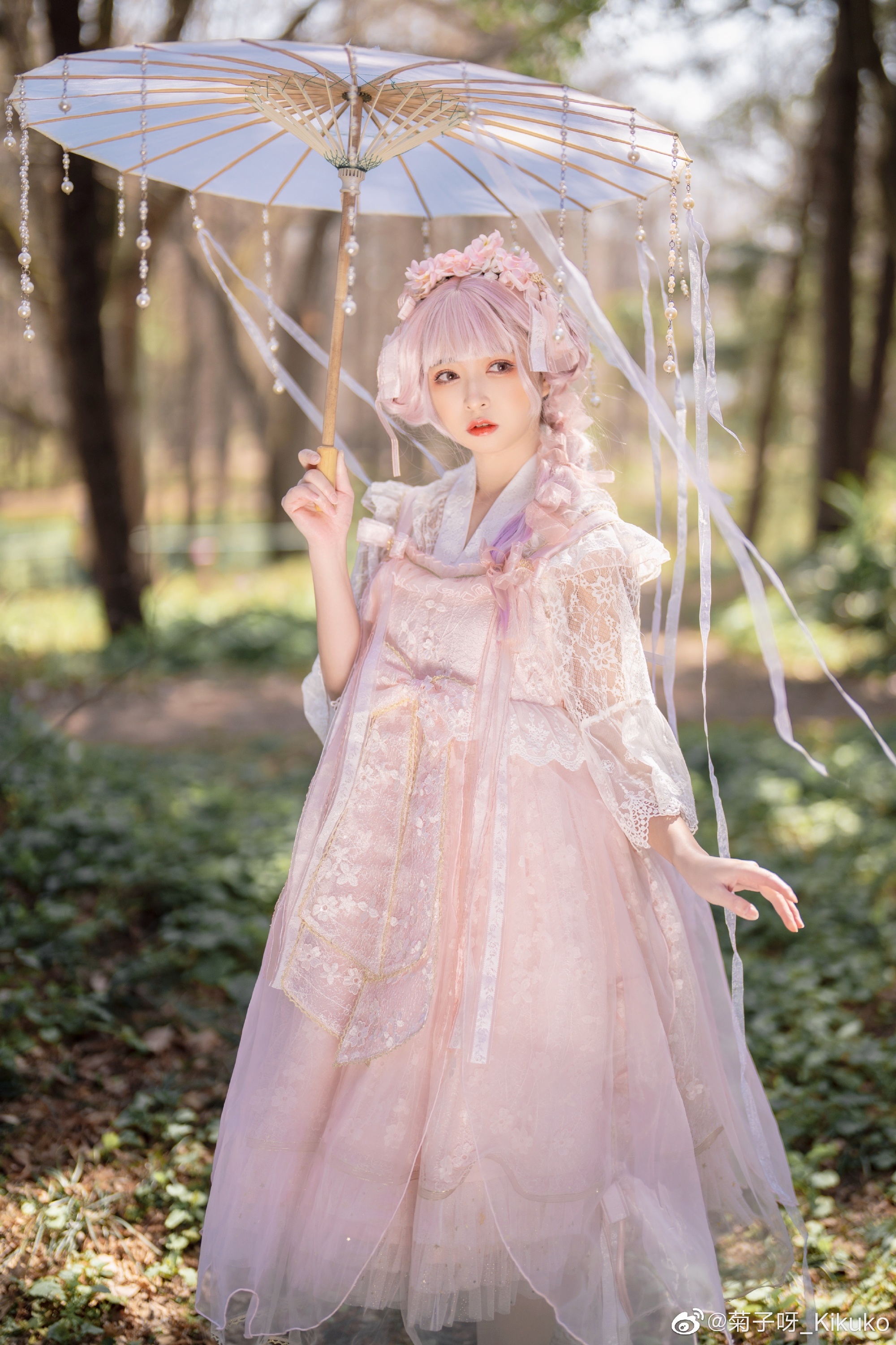 图片[2]-lolita装扮 ?樱花季要到啦！不来条樱花粉新裙裙？?@菊子呀_Kikuko-米哈社