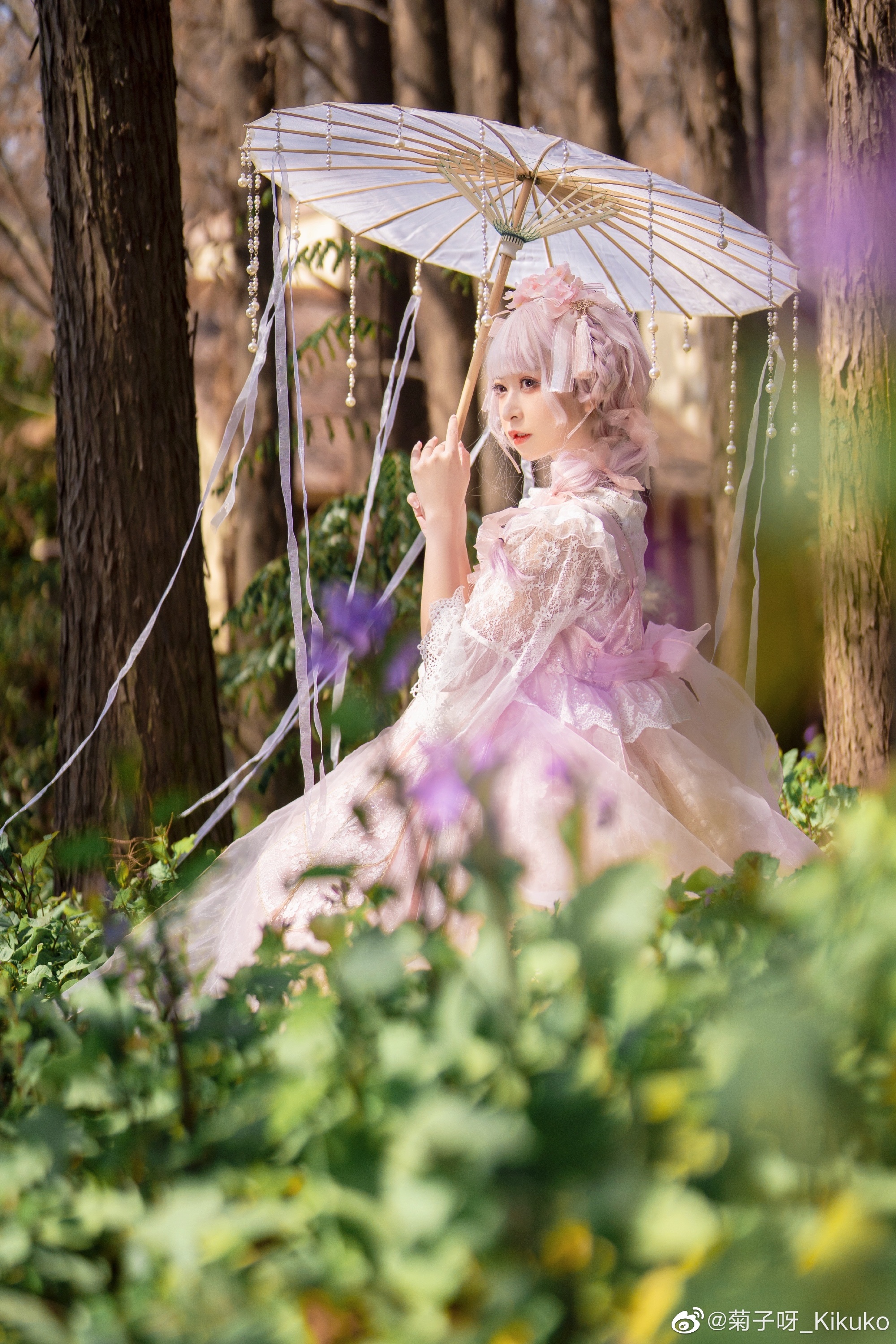 图片[3]-lolita装扮 ?樱花季要到啦！不来条樱花粉新裙裙？?@菊子呀_Kikuko-米哈社