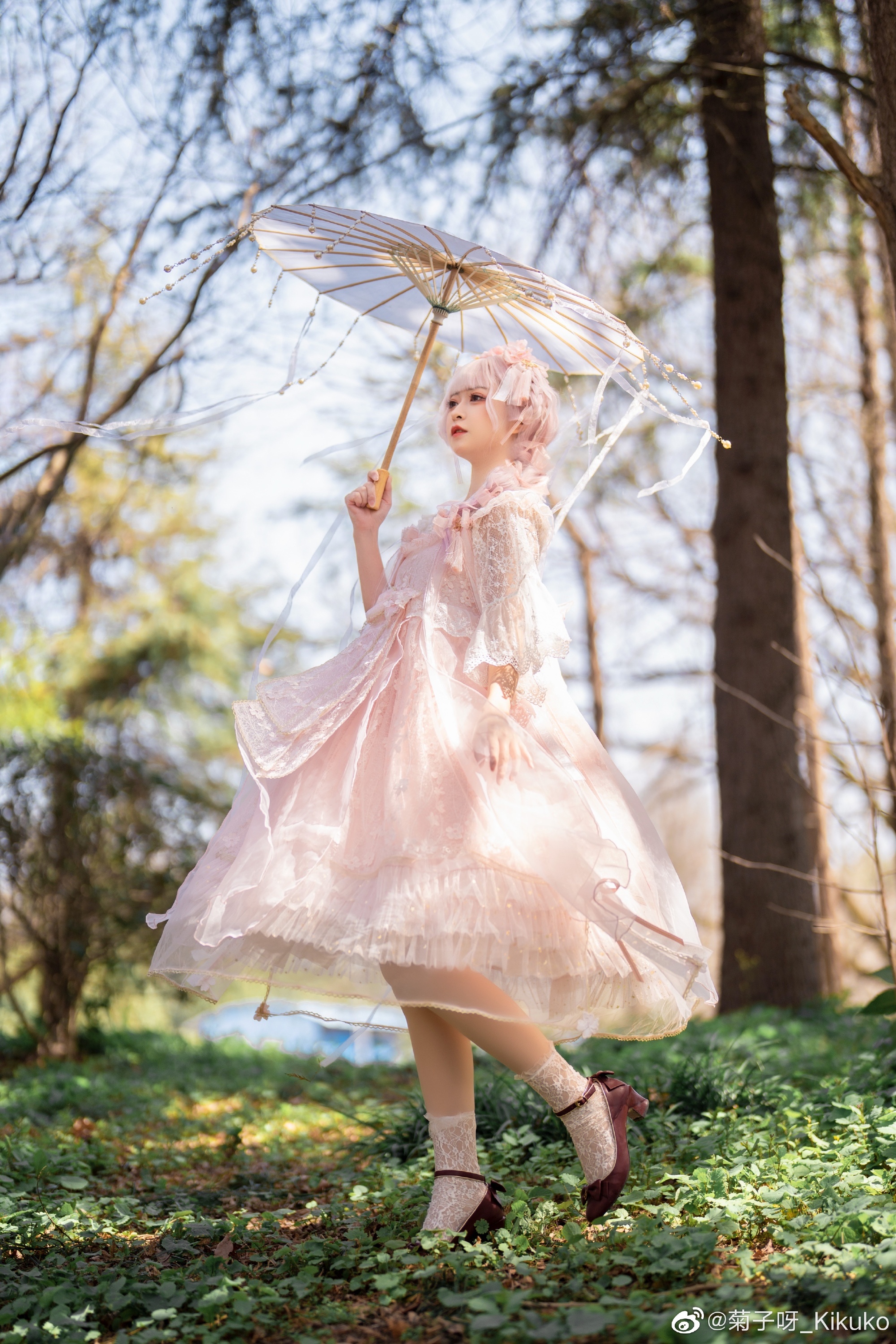 图片[8]-lolita装扮 ?樱花季要到啦！不来条樱花粉新裙裙？?@菊子呀_Kikuko-米哈社