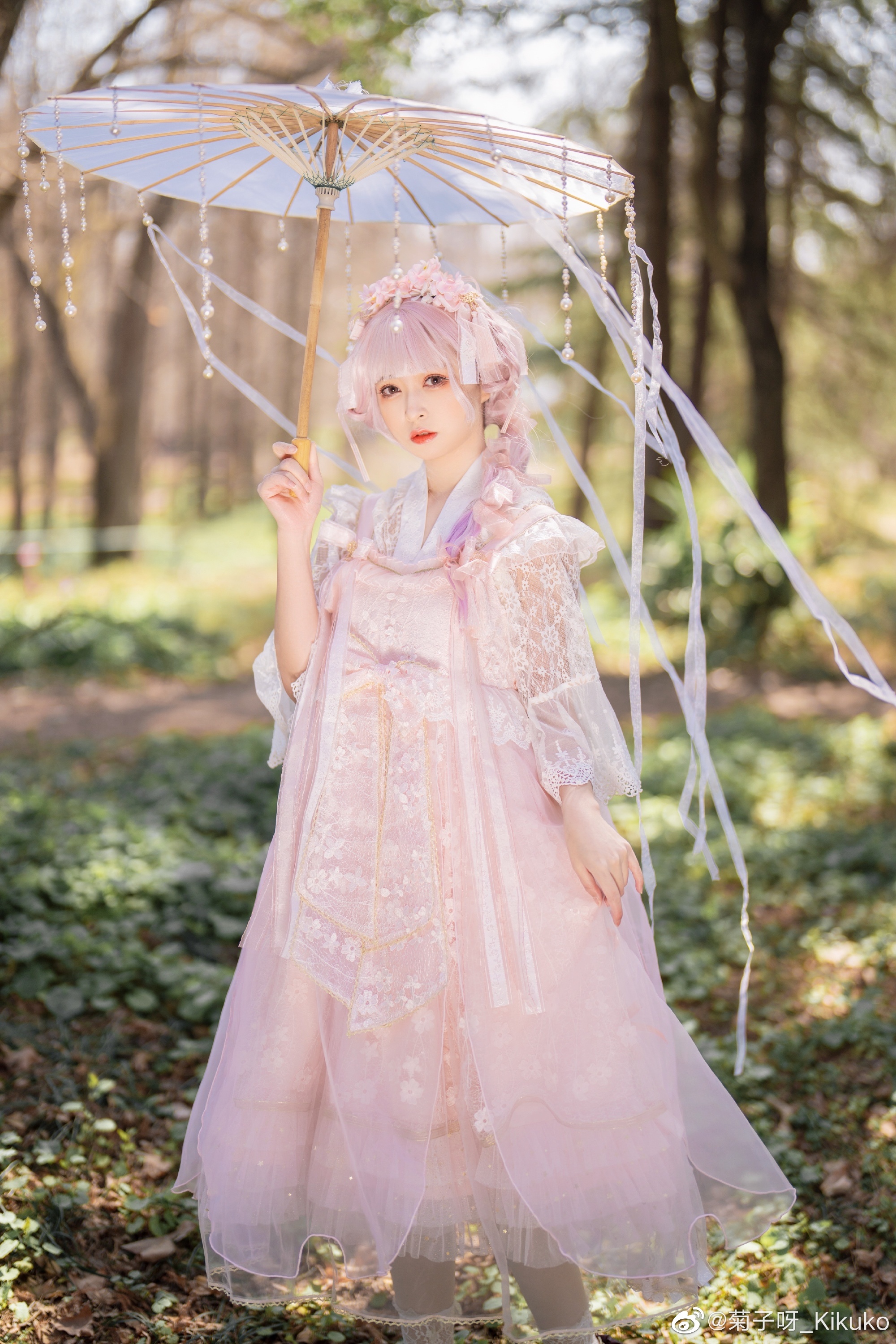 图片[6]-lolita装扮 ?樱花季要到啦！不来条樱花粉新裙裙？?@菊子呀_Kikuko-米哈社