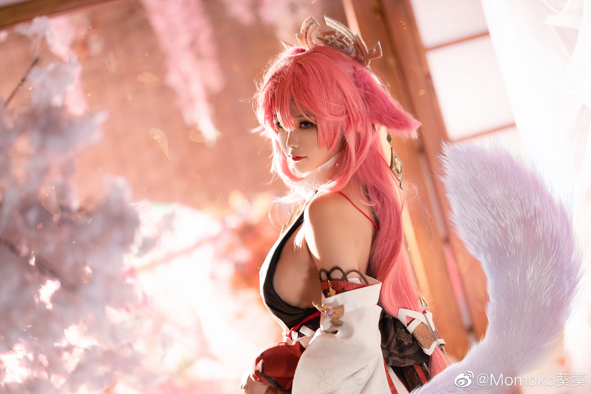 听上去你们对我「狐狸小姐」的模样更感兴趣 原神 八重神子@Momoko葵葵 COSPLAY-第8张