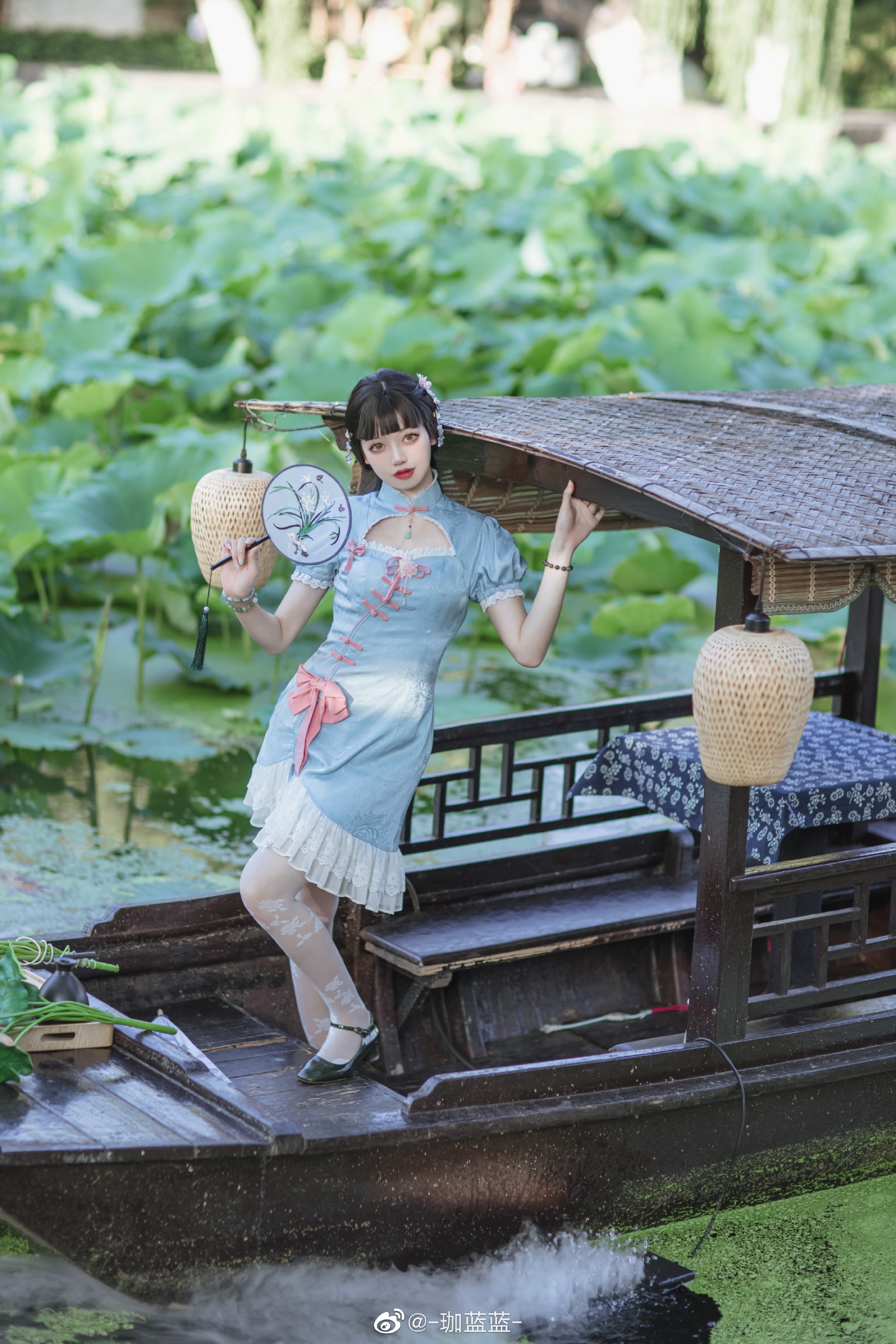 lolita装扮 荷叶五寸荷花娇，贴波不碍画船摇@-珈蓝蓝- LOLITA-第7张
