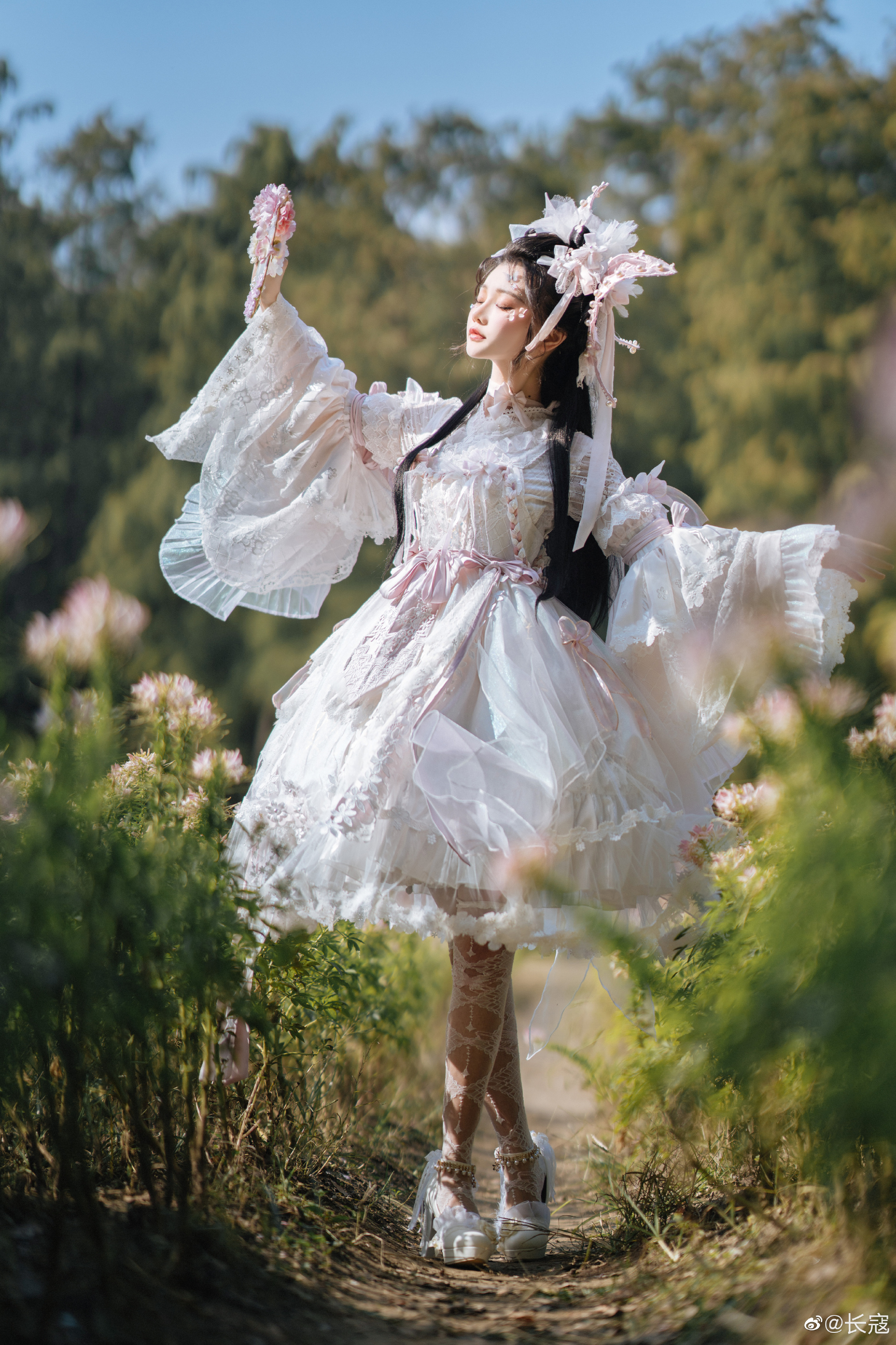 LOLITA 白云舒卷  风在摇曳它的叶子 云霓•蝶粼 樱花粉Jsk@长寇 LOLITA-第15张