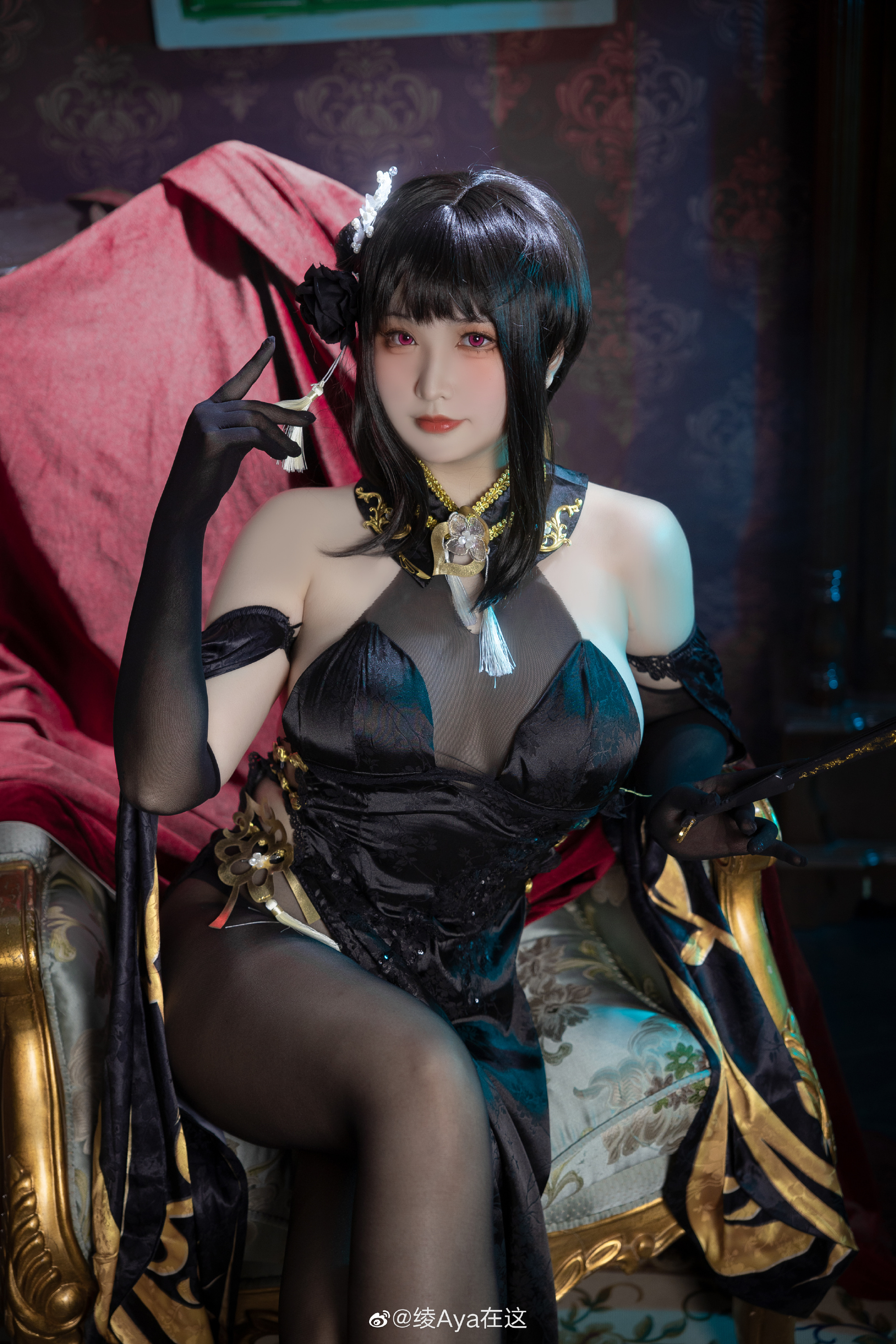 碧蓝航线 镇海旗袍-奇奢华苑@绫Aya在这 COSPLAY-第2张