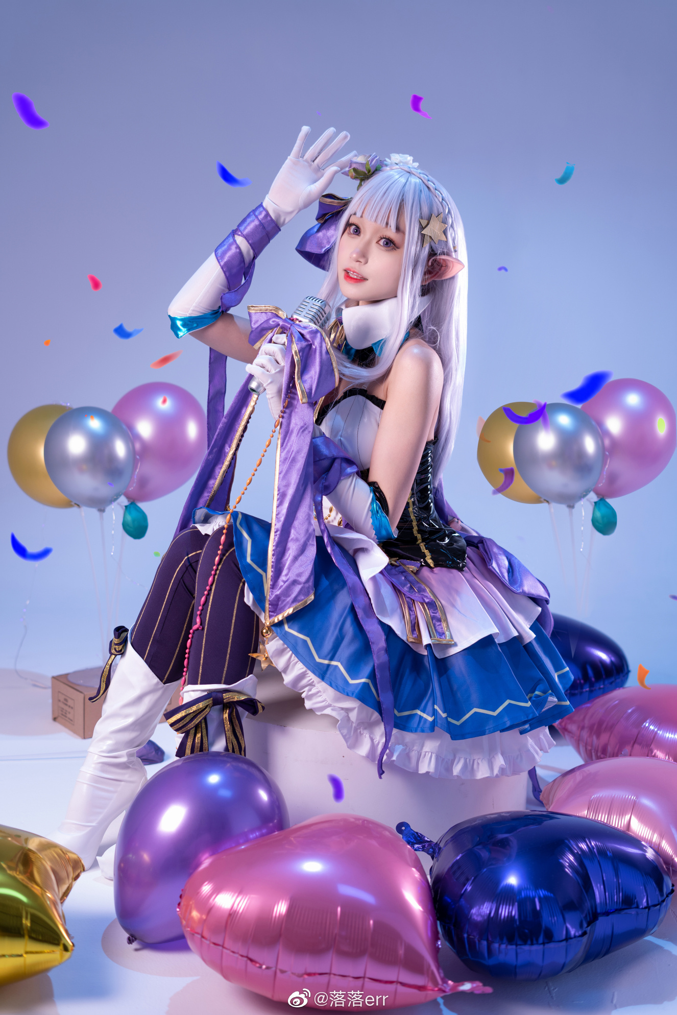 【COS】从零开始的小偶像生活  re:从零开始的异世界生活 艾米莉亚@落落err COSPLAY-第4张