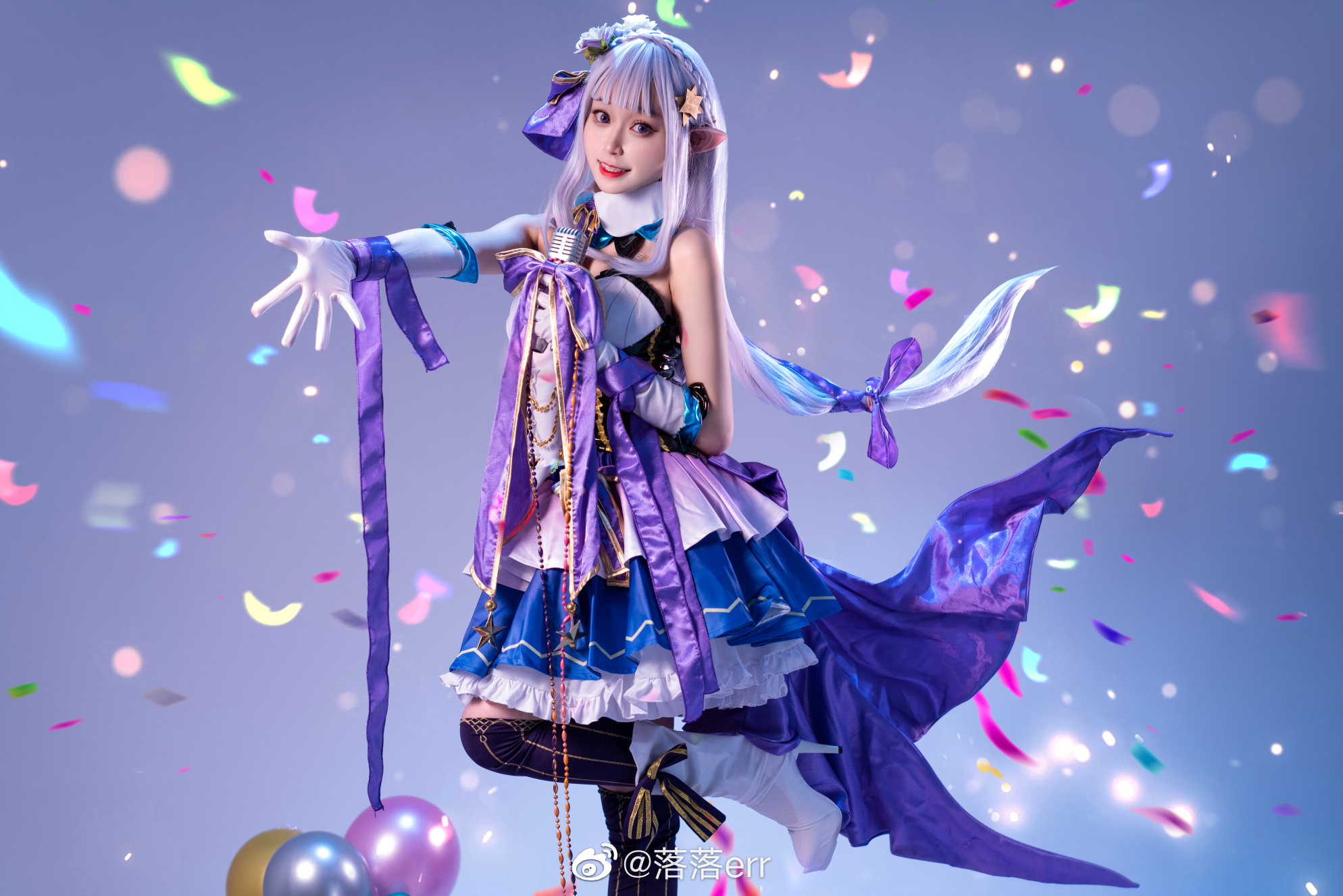 【COS】从零开始的小偶像生活  re:从零开始的异世界生活 艾米莉亚@落落err COSPLAY-第6张