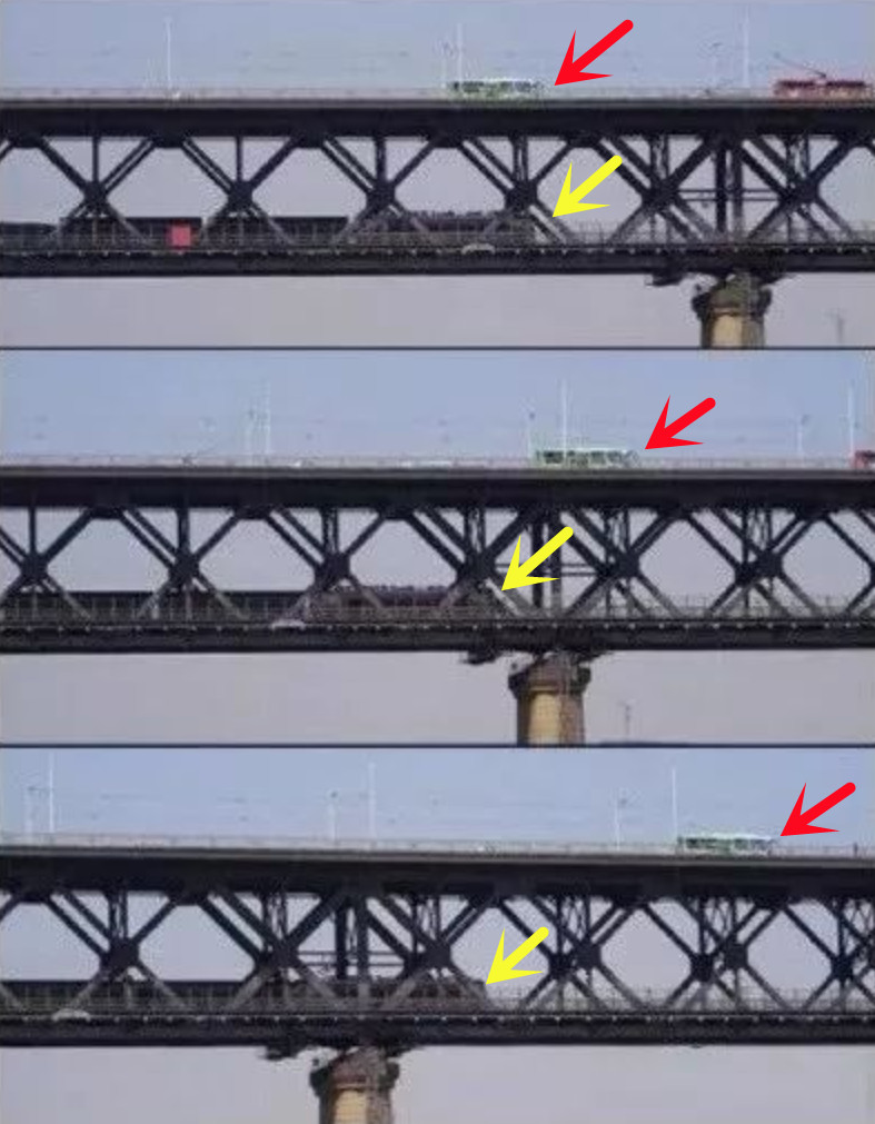这张流传多年的图片，一直在向后人诉说着武汉速度，黄色箭头指的是火车