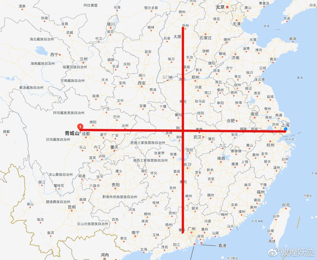 这是确切距离，如果允许有些偏差的话，那么太原、广州、荆门就很可能是三个点