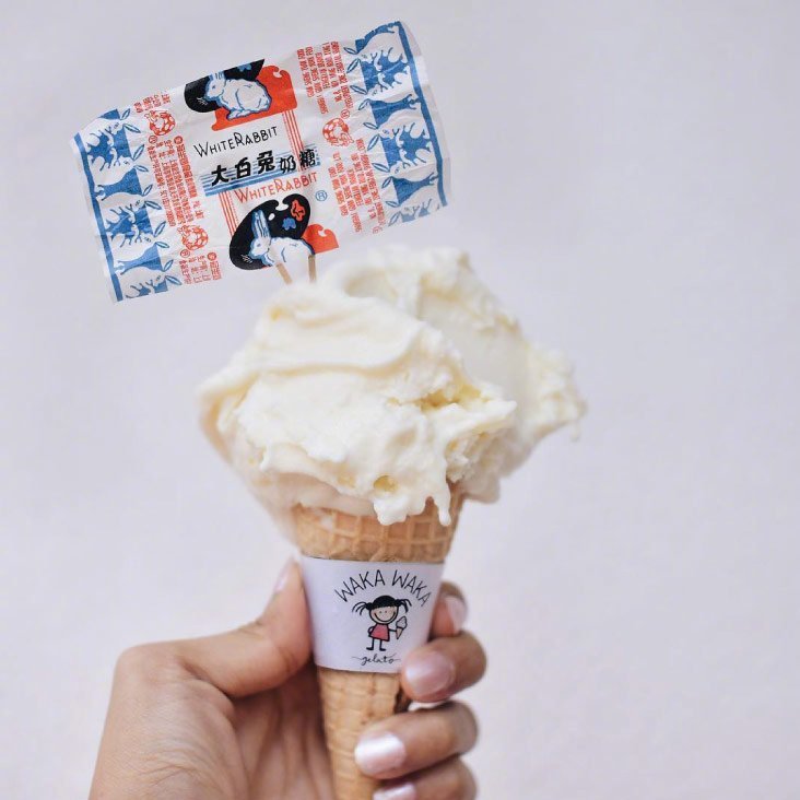 Wanderlust creamery与大白兔合作推出了大白兔冰淇淋！！我哭了真的好想吃！！