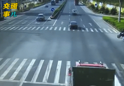 闯红灯的大货车可能“杀人”！