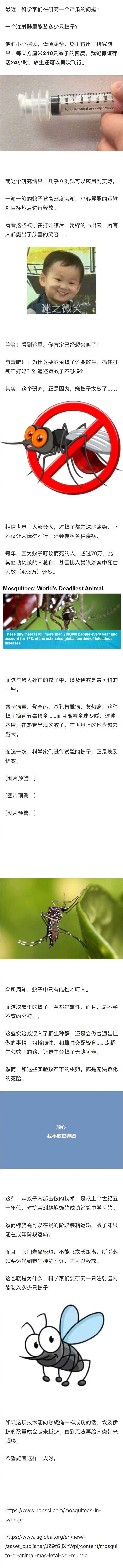 一个注射器里能放进多少只蚊子？