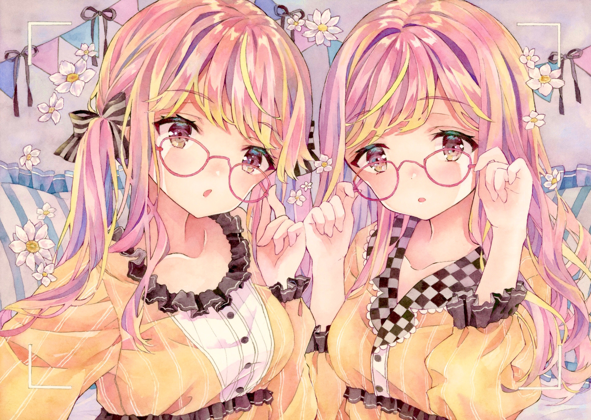 [Pixiv精选]再看仔细点。「手托眼镜」插画特辑