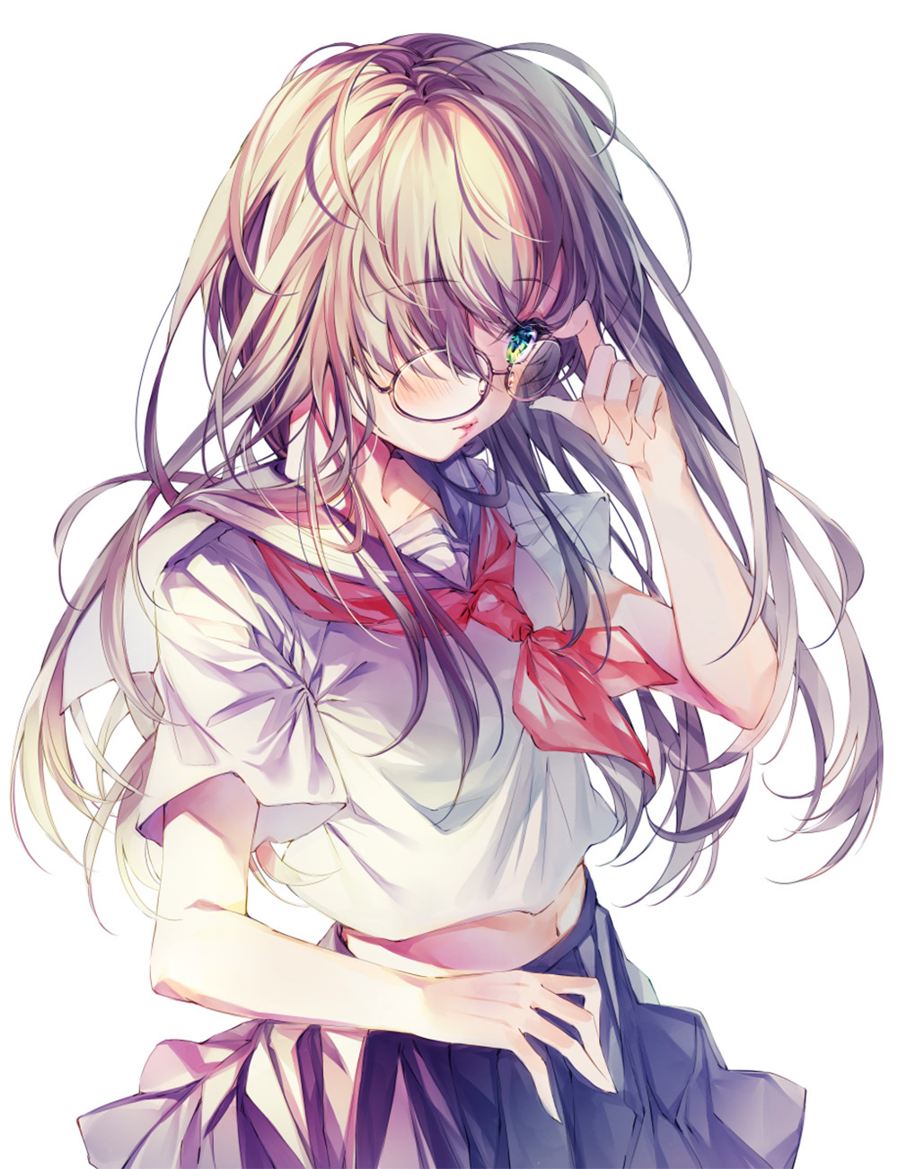 [Pixiv精选]再看仔细点。「手托眼镜」插画特辑